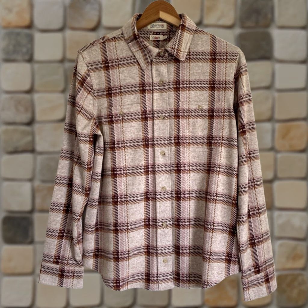 Faherty Faherty Women's Legend Sweater Shirt Plaid M Brown Long Sleeve Button Up Casual Workwear Turf City Designer Womens Size M / US 6-8 / IT 42-44 - 1 Thumbnail