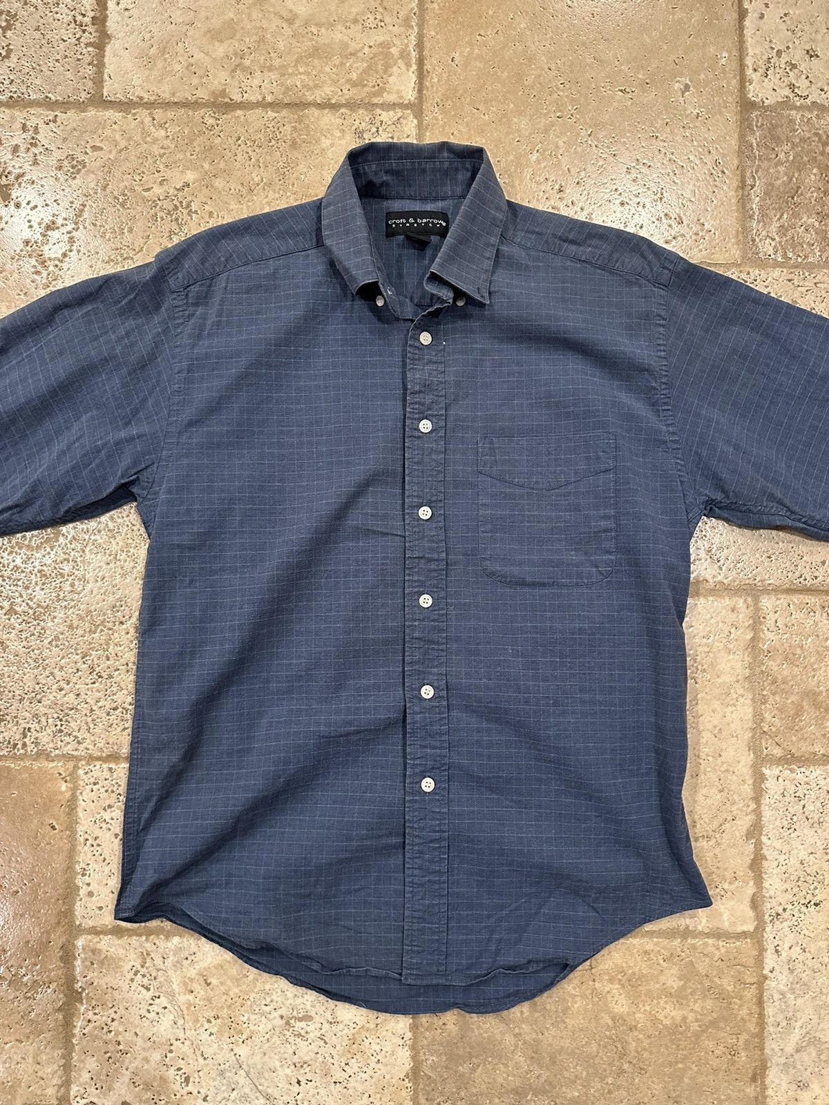 Croft & Barrow × Vintage Vintage Croft & Barrow Blue Checker Button Up Collard Shirt Size US S / EU 44-46 / 1 - 3 Thumbnail