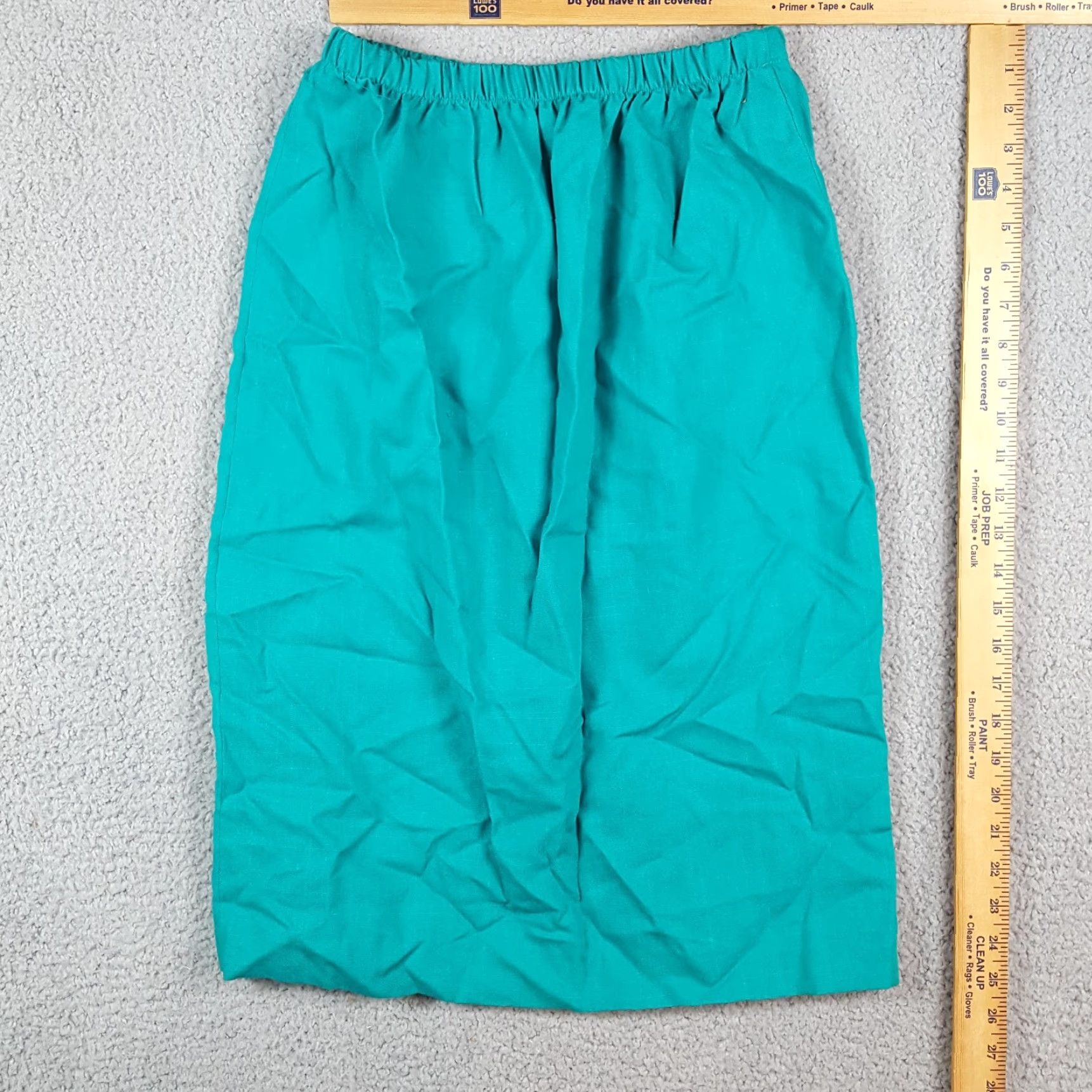 Altea Vintage Women's 8 Skirt - Knee Length, Straight & Pencil, High Rise, Stretch, Cotton, Blue, 90s, Y2K, Retro, All Seasons Size 30" / US 8 / IT 44 - 3 Thumbnail