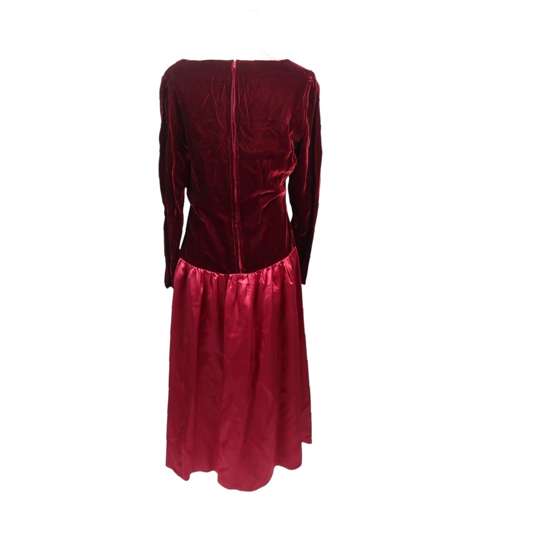 cotton a line dress for women Simple Off Shoulder A-Line Tea Length Velvet Burgundy Prom Dress US 6 / Custom Color