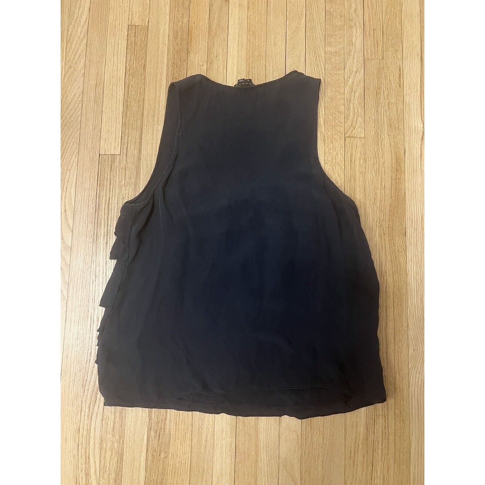 Theory Theory Black Silk Sleevless Top Shell Size Medium, Layered Size M / US 6-8 / IT 42-44 - 3 Thumbnail