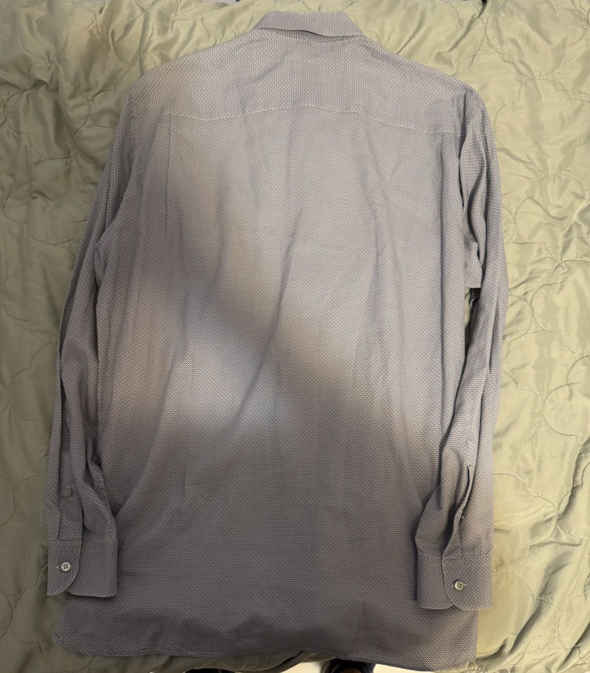 Ermenegildo Zegna Ermenegildo Zegna Blue Geometric Dress Shirt Size Large Size US L / EU 52-54 / 3 - 2 Thumbnail