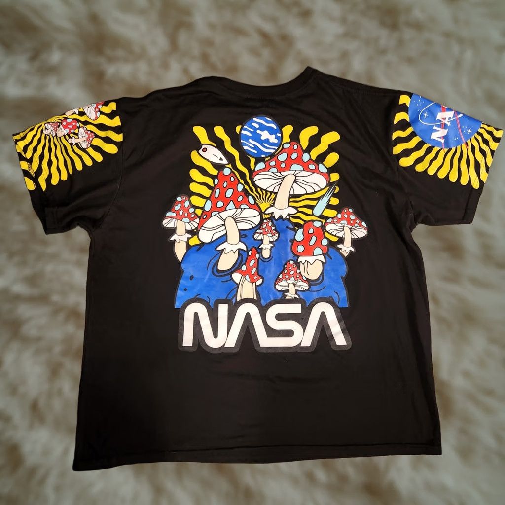 NASA NASA T Shirt Tee Mens 2XL Space Mushroom Psychedelic Double Sided AOP Black New Size US XXL / EU 58 / 5 - 1 Thumbnail