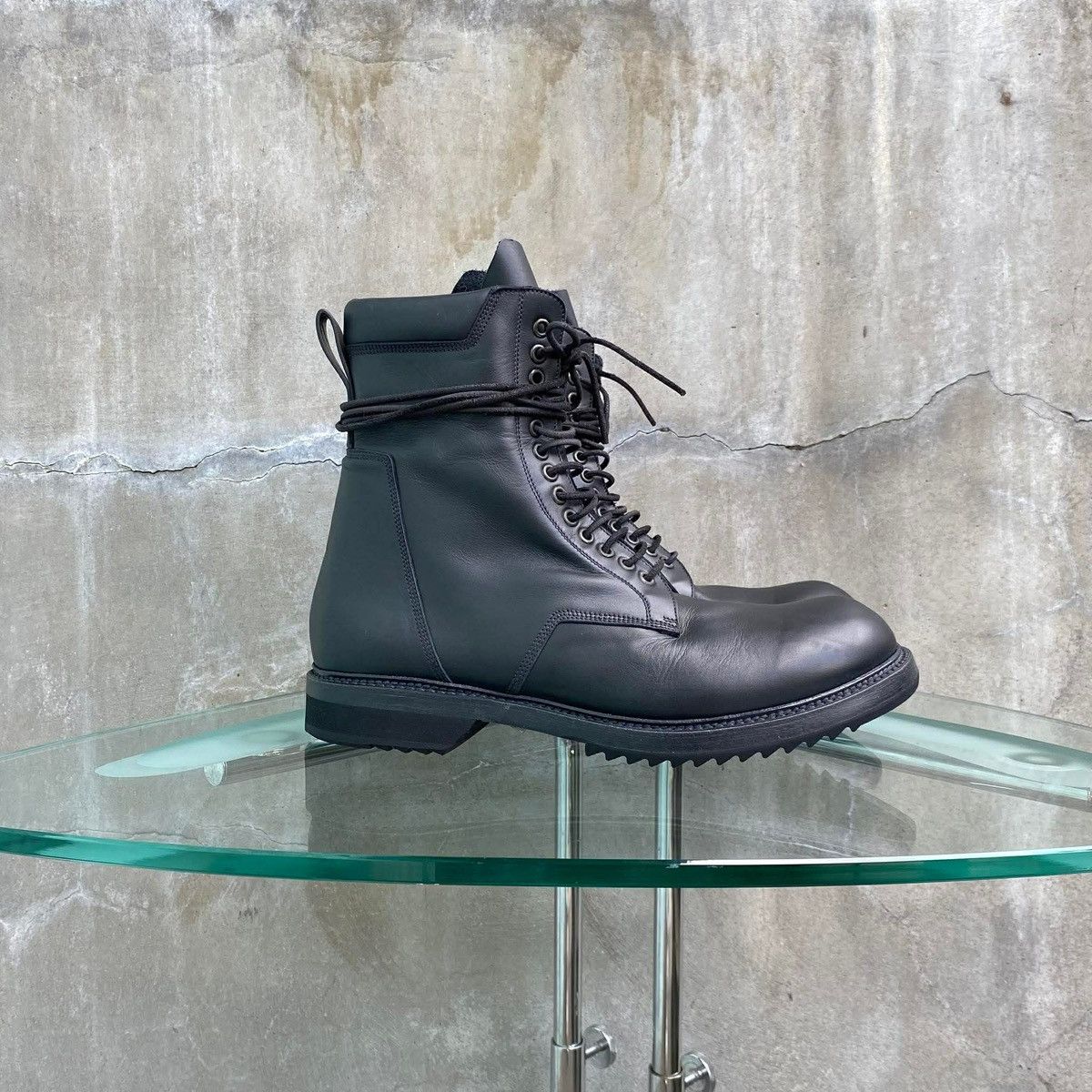 Rick Owens FW2016 ‘Mastodon’ GoodYear Flex Calf Leather Lace Up Boots Size US 9.5 / EU 42-43 - 3 Thumbnail