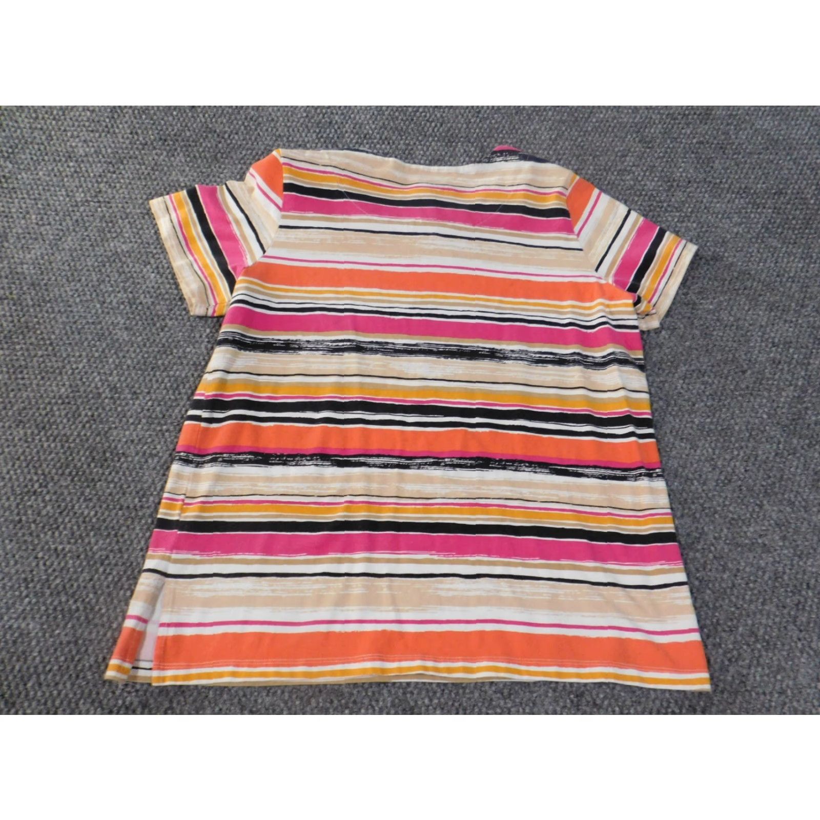Vintage Alfred Dunner Blouse Shirt M Pink Striped Cotton Spandex Round Neck Casual Women Regular Vintage: No Size M / US 6-8 / IT 42-44 - 6 Thumbnail