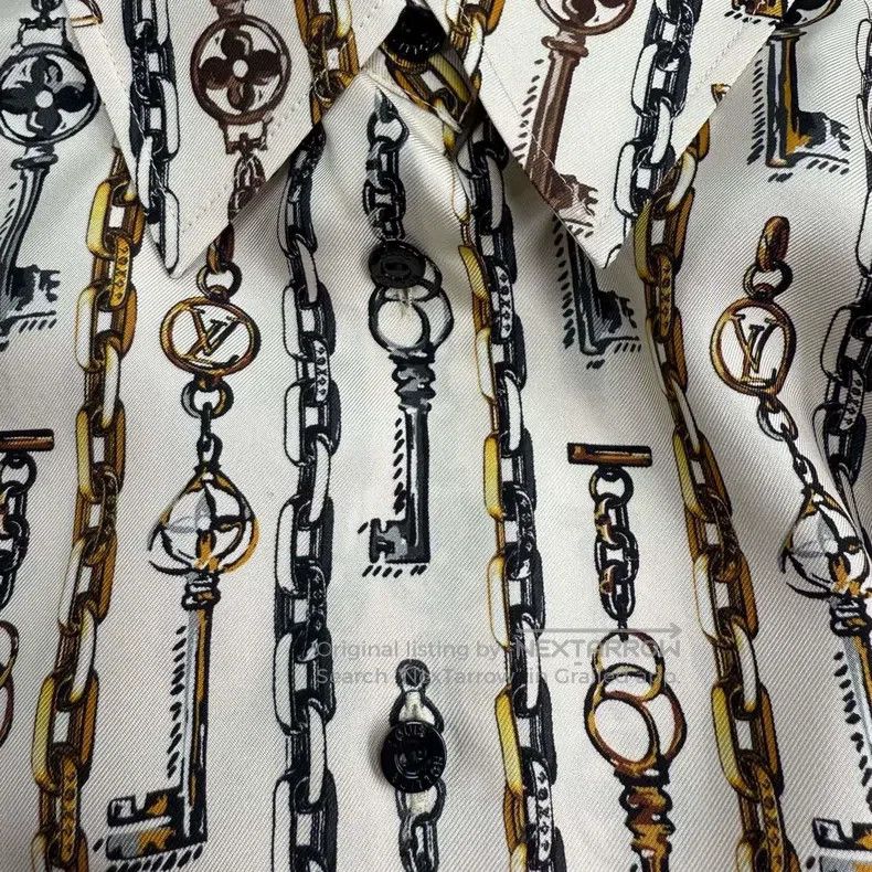 Louis Vuitton Louis Vuitton White cord pattern mulberry silk shirt Size XS / US 0-2 / IT 36-38 - 7 Thumbnail
