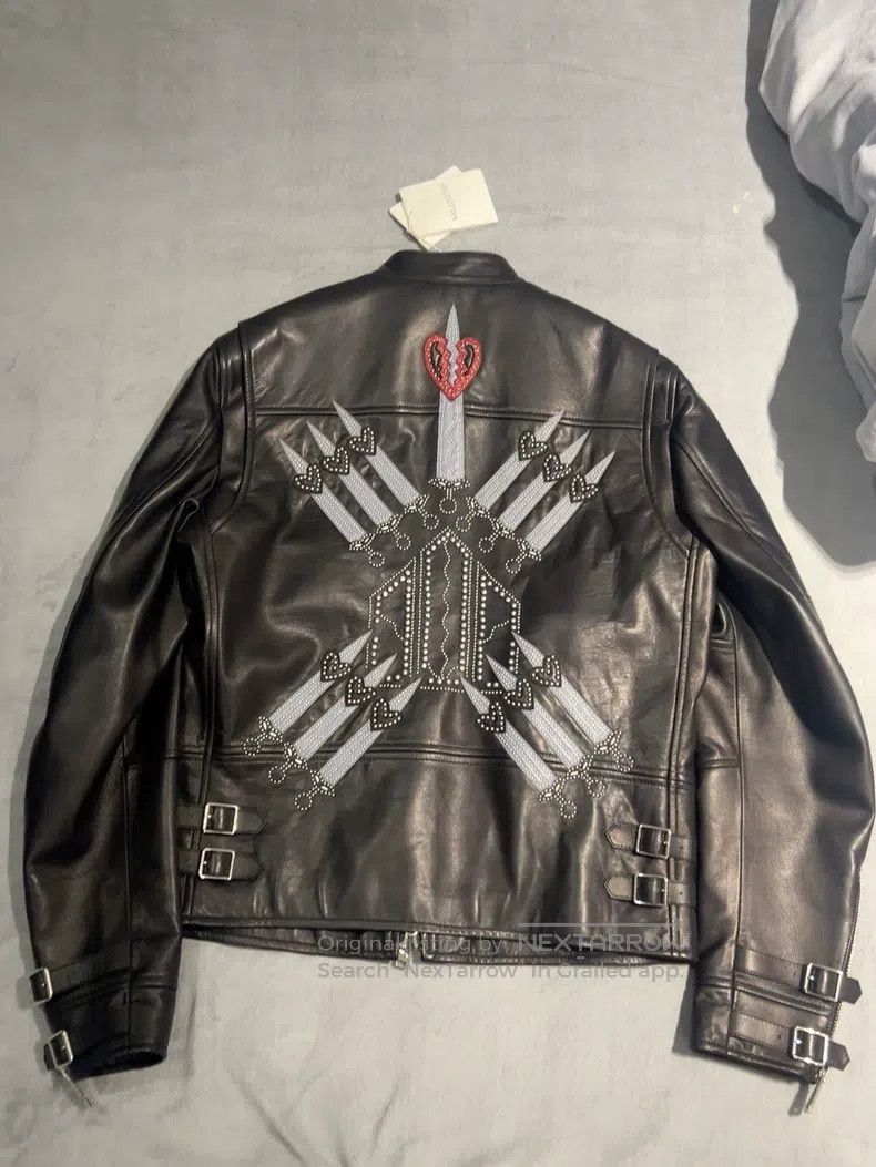 Valentino Valentino Leather jacket with a stand-up collar zipper cas Size US L / EU 52-54 / 3 - 2 Thumbnail