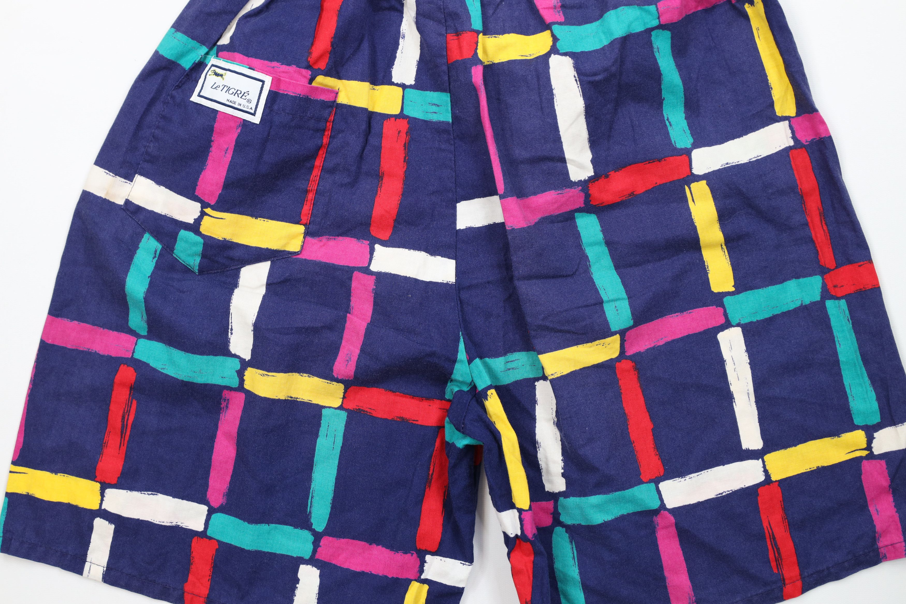 Vintage Vintage 80s 90s Le Tigre Rainbow Checkered Beach Shorts USA Size US 34 / EU 50 - 11 Thumbnail