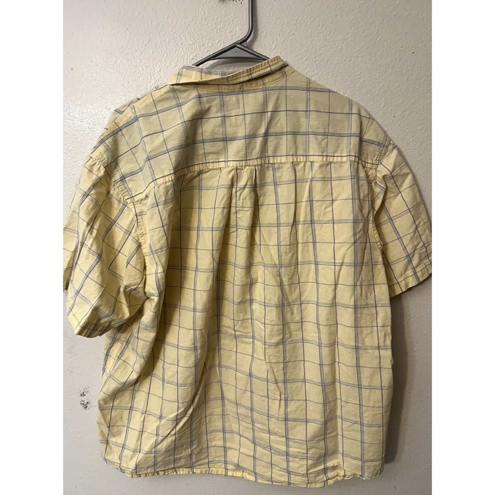Izod IZOD Shirt Mens XL Yellow Check Cotton Blend Button-Down Short Sleeve (Regular) Size US XL / EU 56 / 4 - 3 Thumbnail