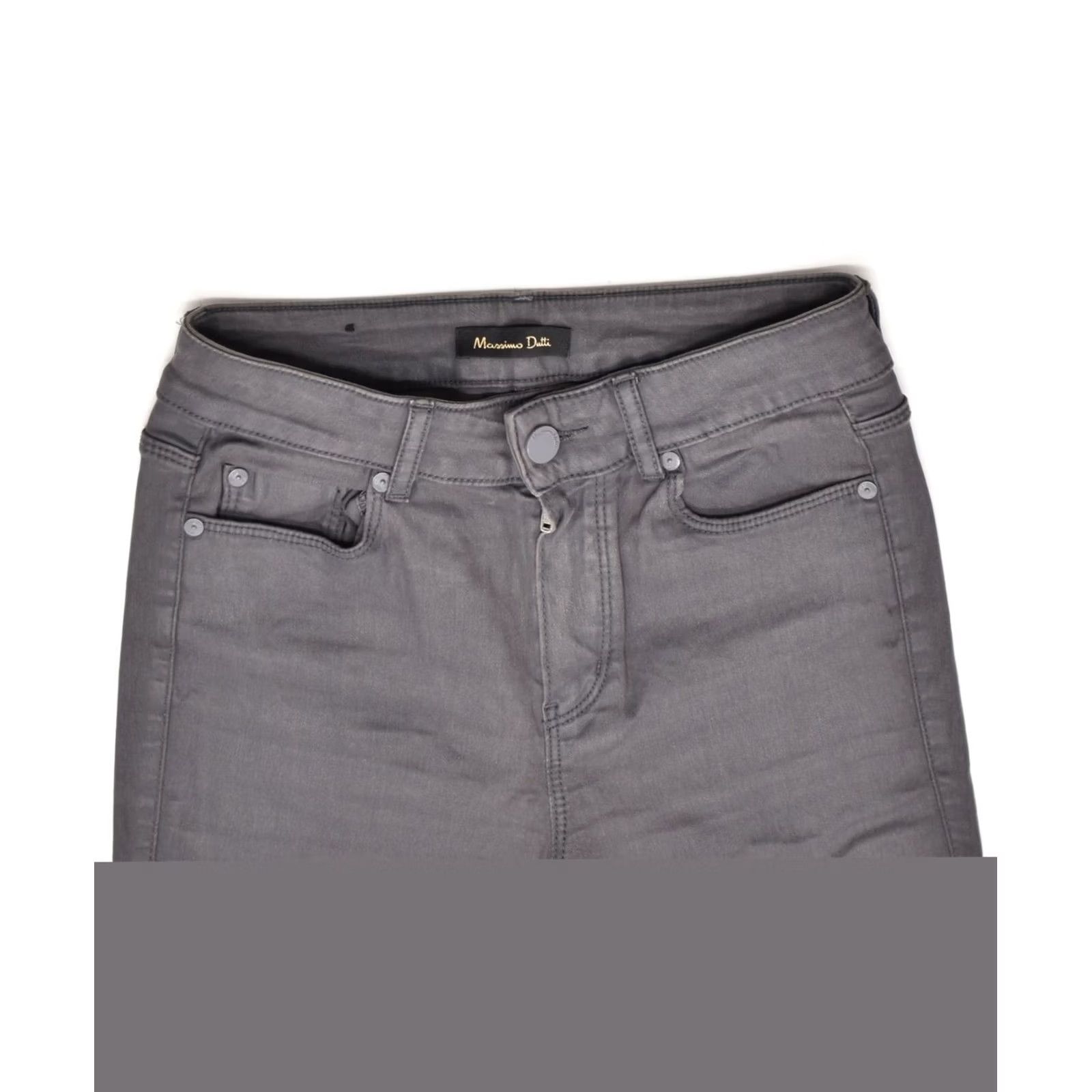 Massimo Dutti MASSIMO DUTTI Womens Skinny Casual Trousers Grey Cotton W24 L29 Size 42" / US 20 - 3 Thumbnail