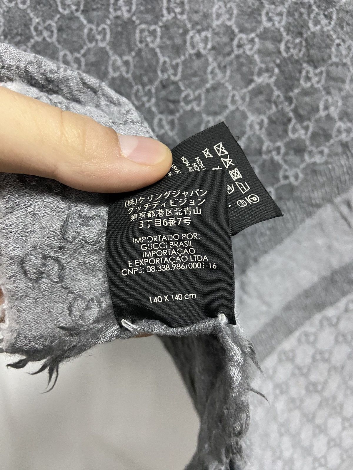 Gucci × Vintage Gucci GG big scarf vintage monogram logo silk Wool Size ONE SIZE - 5 Thumbnail
