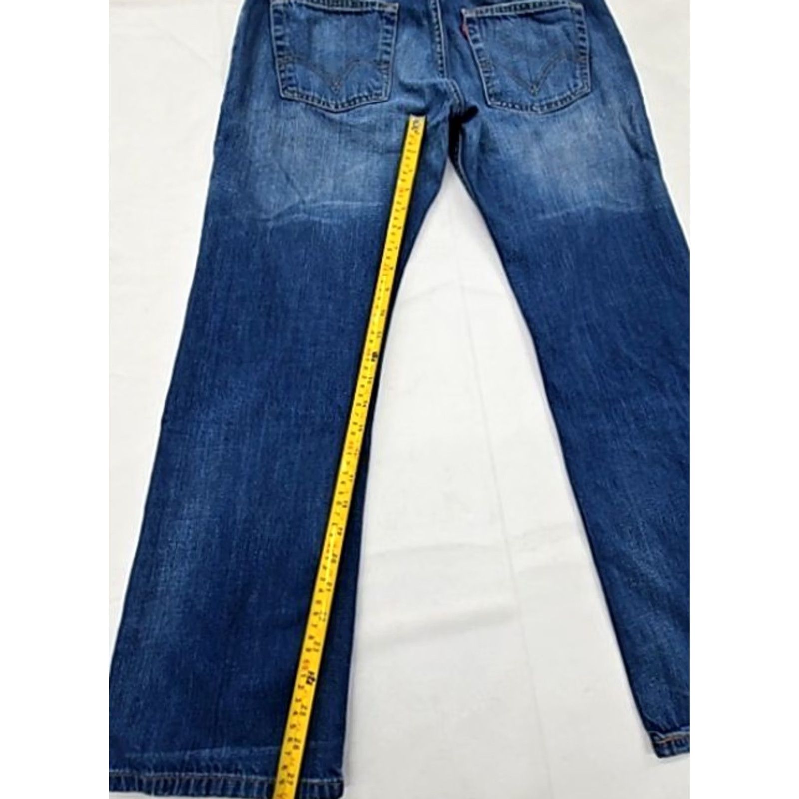 Levi's Levi's 505 Men 32x30 Medium Blue Straight Jeans 100% Cotton (Zip Fly) Regular Fit Mens Jeans Size 24" / US 00 / IT 34 - 6 Thumbnail