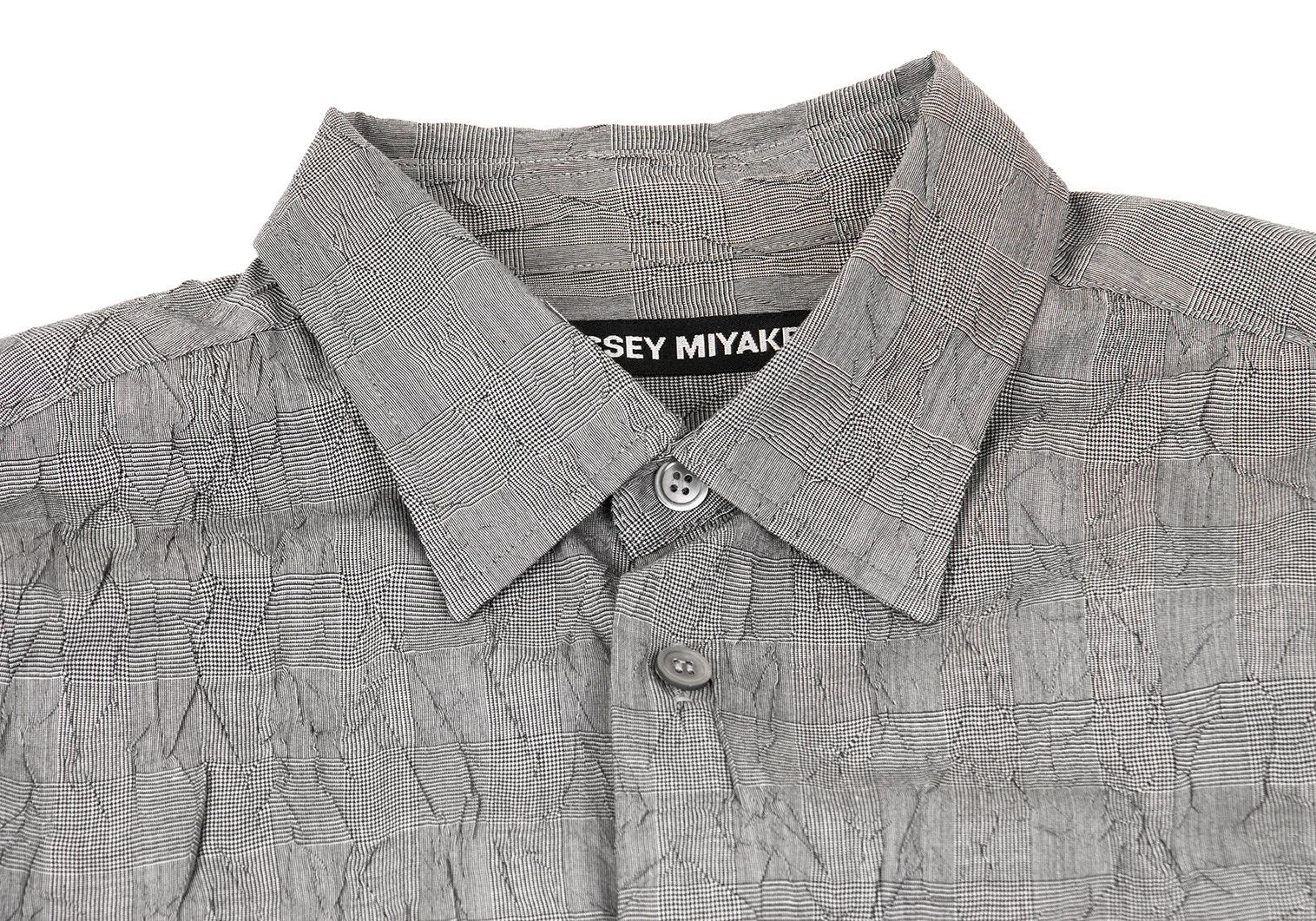 Issey Miyake Gray Glen Check Pleats Shirt for Men Size 4 Size US XL / EU 56 / 4 - 3 Thumbnail