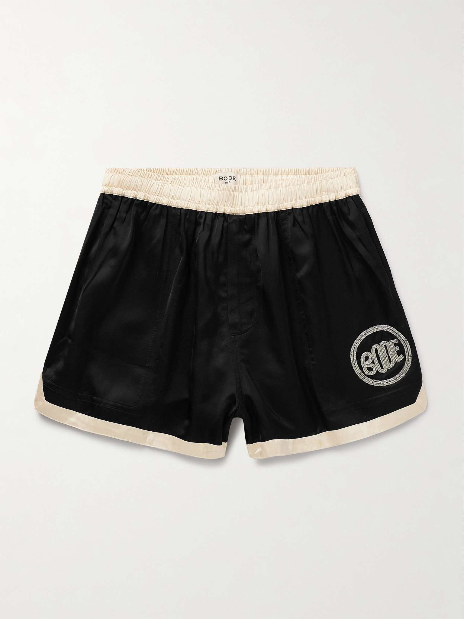 Bode 495USD Straight-Leg Bead-Embellished Satin Shorts Size US 34 / EU 50 - 2 Thumbnail