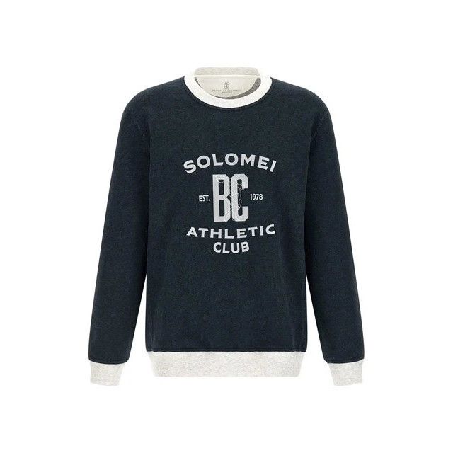 BRUNELLO CUCINELLI Blue Cotton Sweatshirt New & Authentic (M