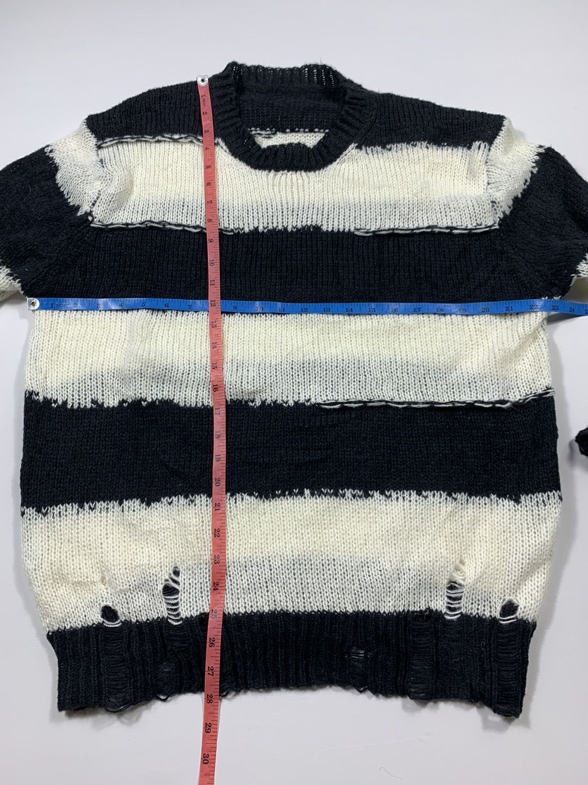 Issey Miyake Distressed Stripe Knit Unknown Number Nine Style Kurtcobain Size US M / EU 48-50 / 2 - 5 Thumbnail