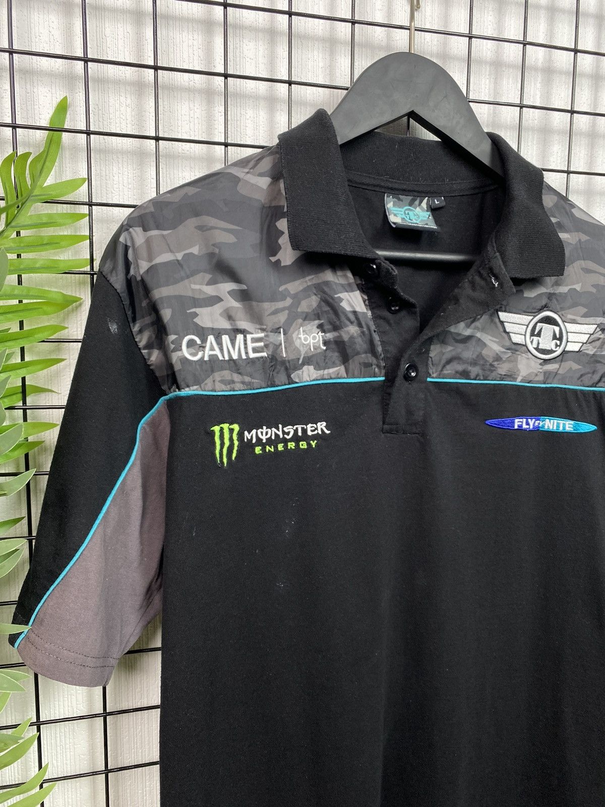 Other Monster Energy Racing Polo tee Men L size black T-Shirt Size US L / EU 52-54 / 3 - 6 Thumbnail
