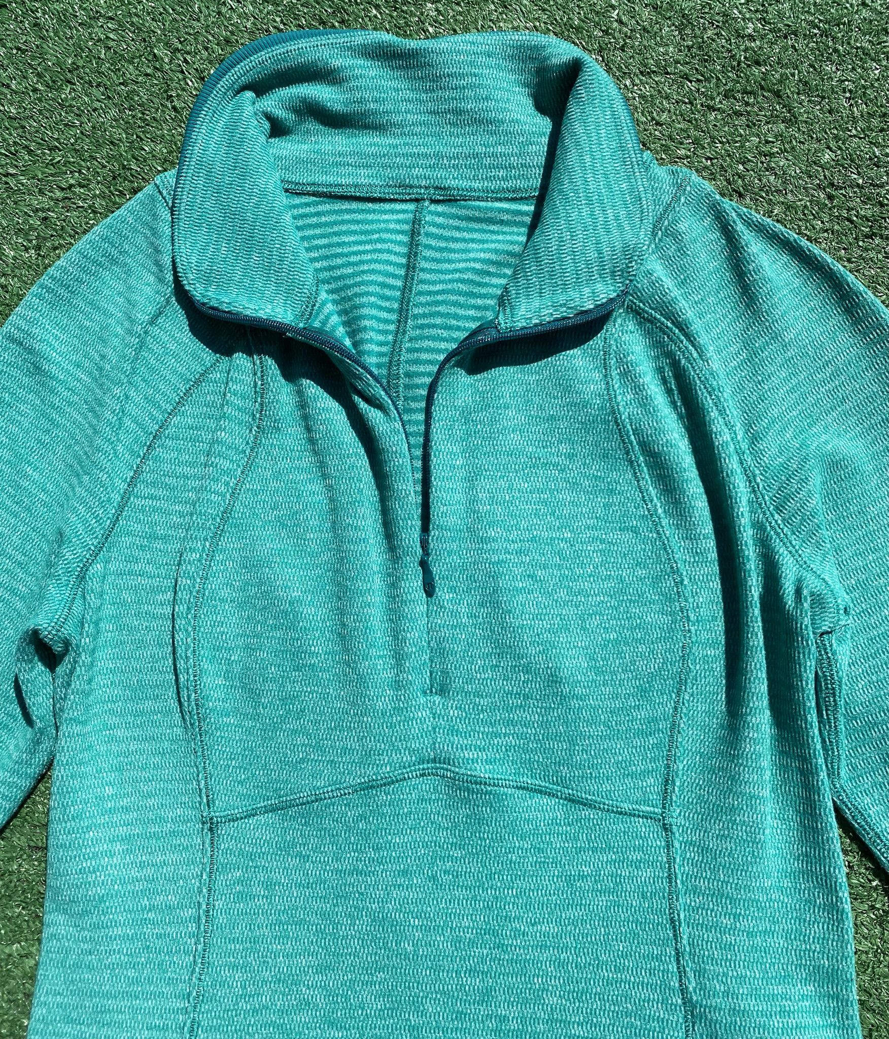 Lululemon Lululemon Runderful 1/2 Zip Green Teal Long Sleeve Shirt 4 Size S / US 4 / IT 40 - 2 Thumbnail