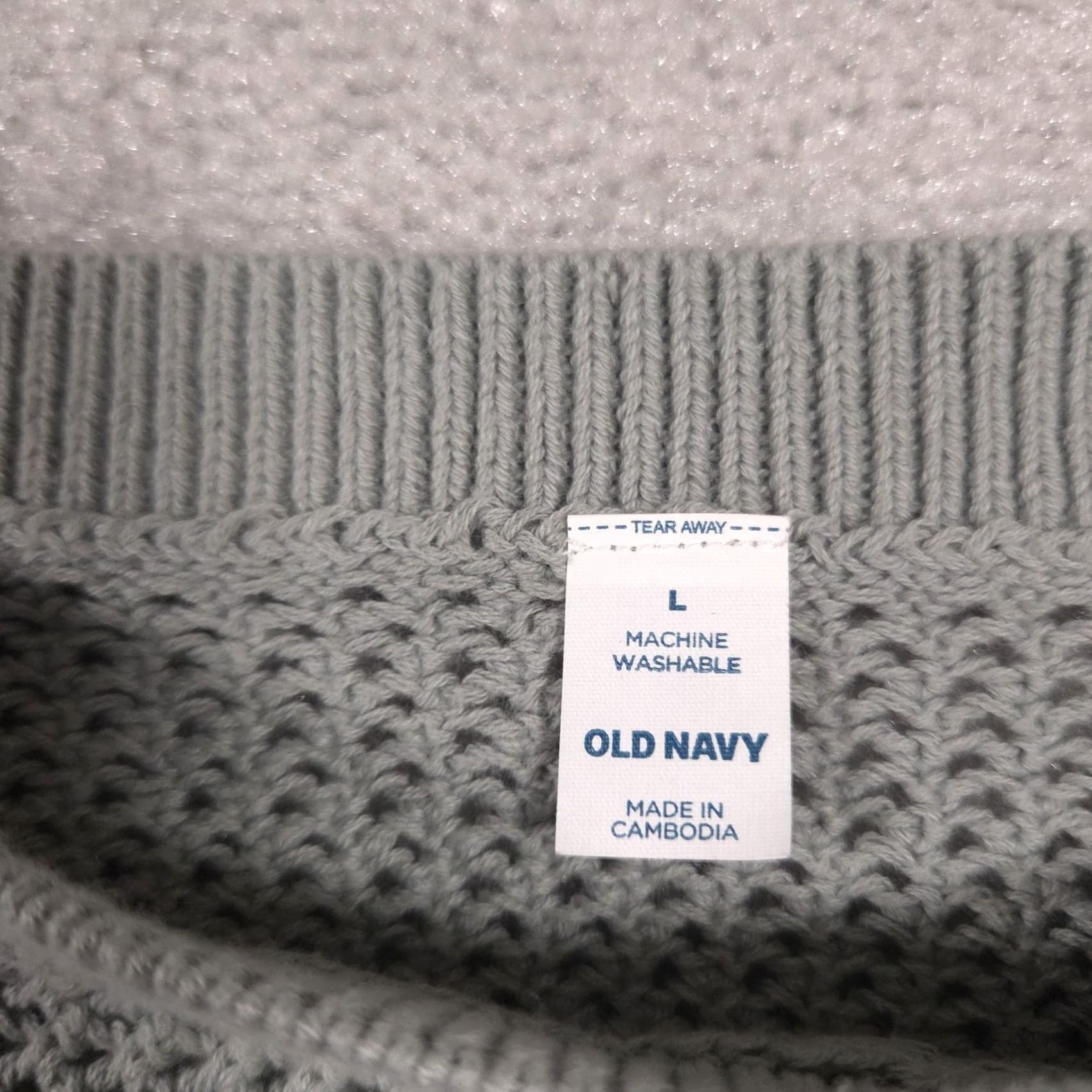 Old Navy Old Navy Sweater Womens L Gray Open Knit Boat Neck Long Sleeve Pullover Size L / US 10 / IT 46 - 5 Thumbnail