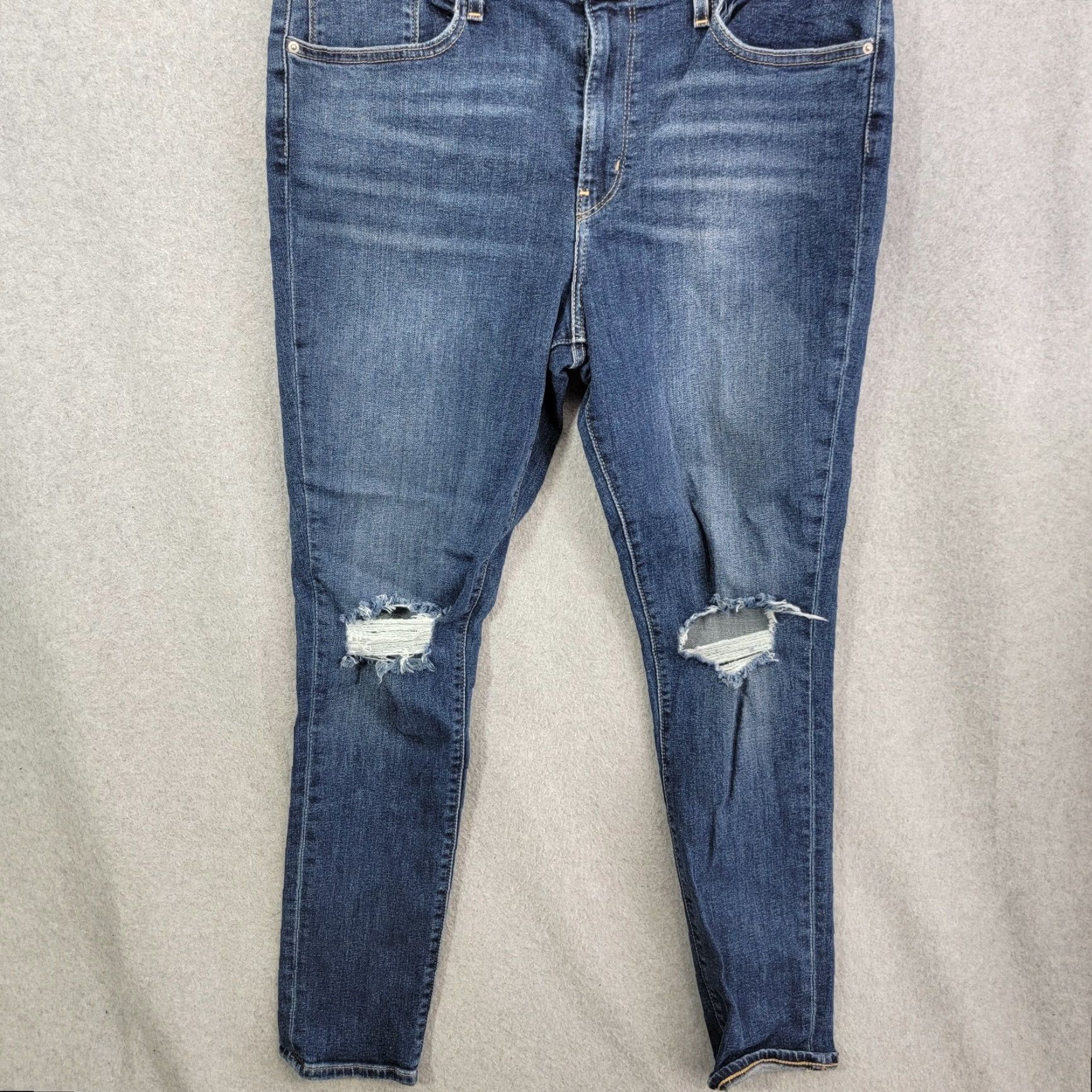 Levi's Levi's Jeans 33x30 721 High Rise Skinny Ripped Knee Womens Pants Blue Slimming Distressed XS? (excluded) Size 24" / US 00 / IT 34 - 4 Thumbnail