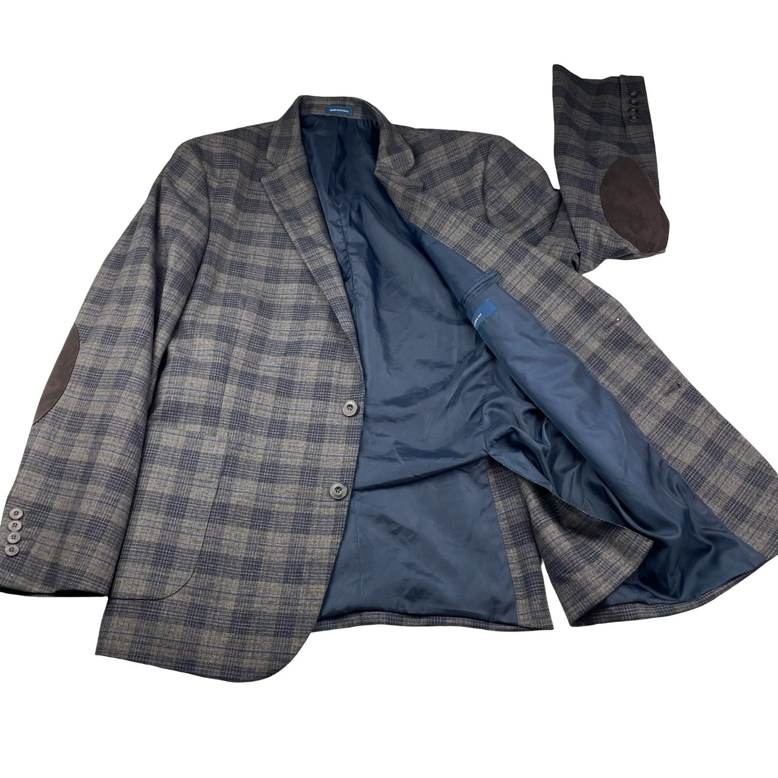 Stafford Stafford Men's Performance Elbow Patches 2-Button Blazer Gra Size 46R - 3 Thumbnail