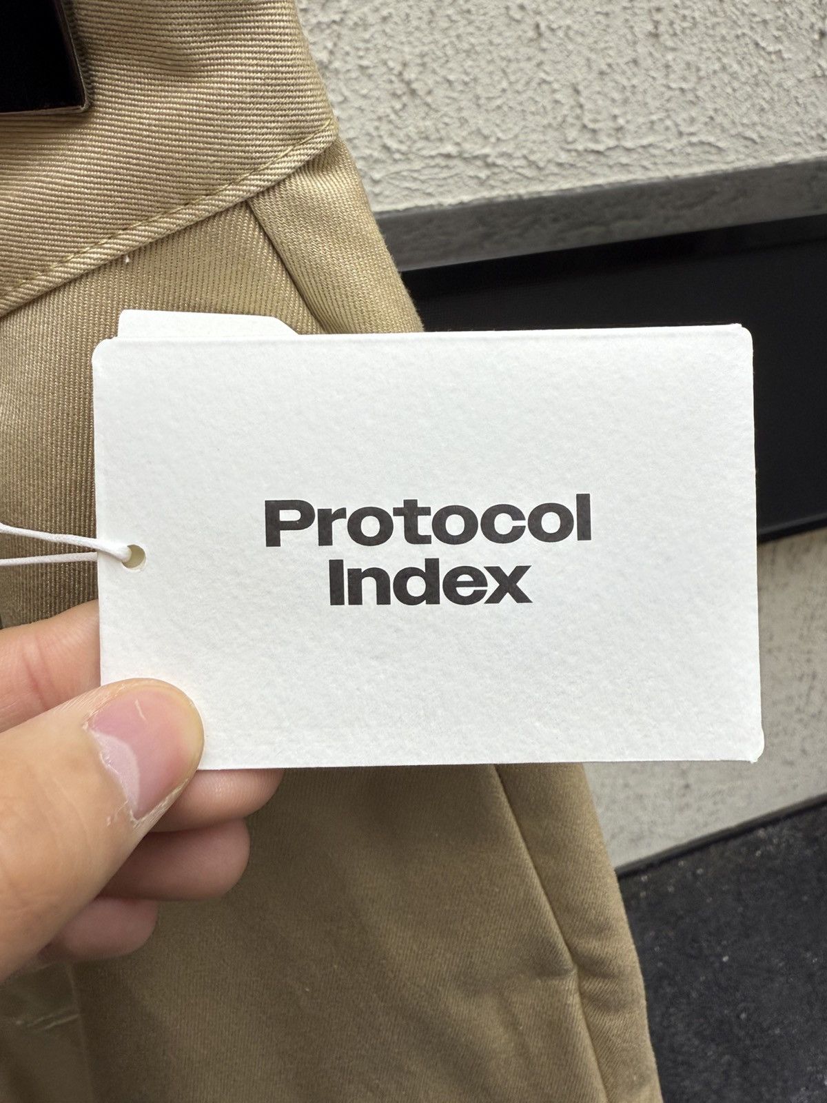 PROTOCOL INDEX UPSIDE DOWN WORK JORTS - BEIGE