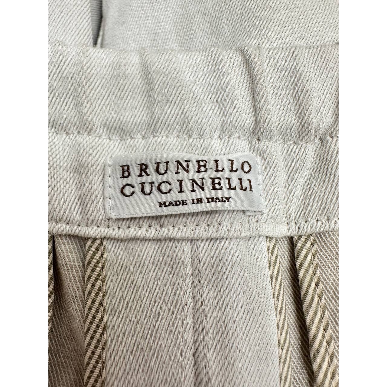 Brunello Cucinelli Brunello Cucinelli White Cotton Pants - Size 40 Size 27" / US 4 / IT 40 - 6 Thumbnail