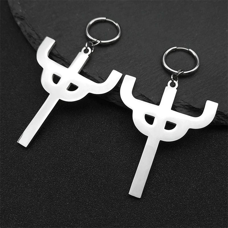 Jewelry Gothic Judas Priest Heavy Metal Hoop Earrings Jewelry Gift Size ONE SIZE - 3 Thumbnail