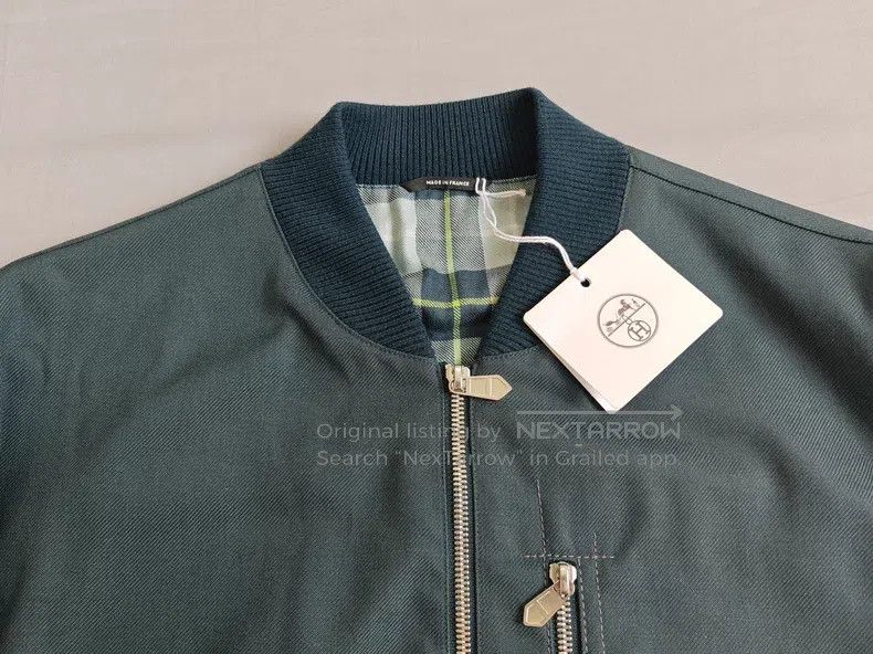 Hermes Hermes Pilot jacket, dark green, outer layer 72% nylon + 2 Size US L / EU 52-54 / 3 - 3 Thumbnail