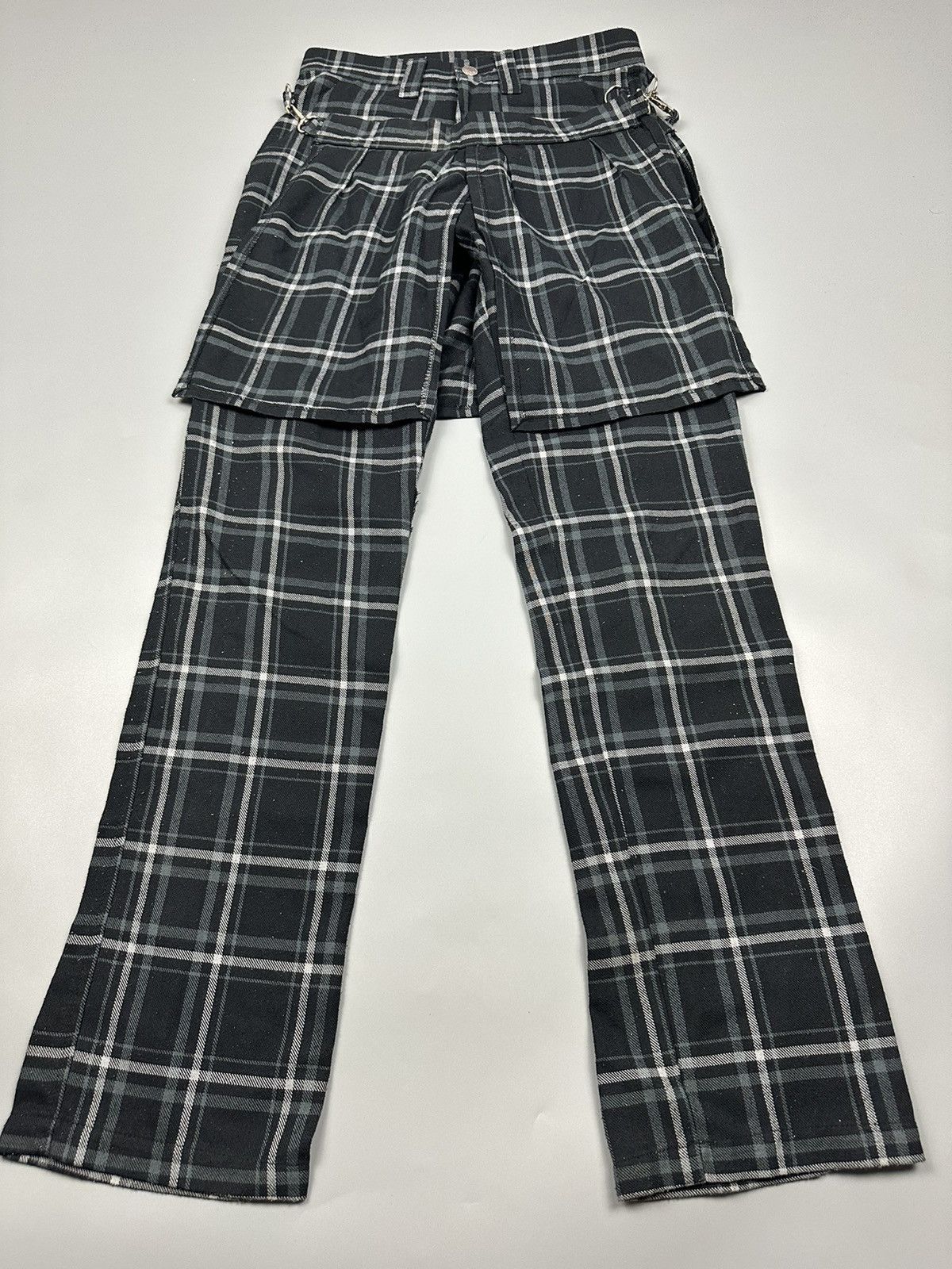 Seditionaries 🔥Sick🔥 Secret Agents Bondage Multi Zipper Checkered Pants Size US 27 - 6 Thumbnail