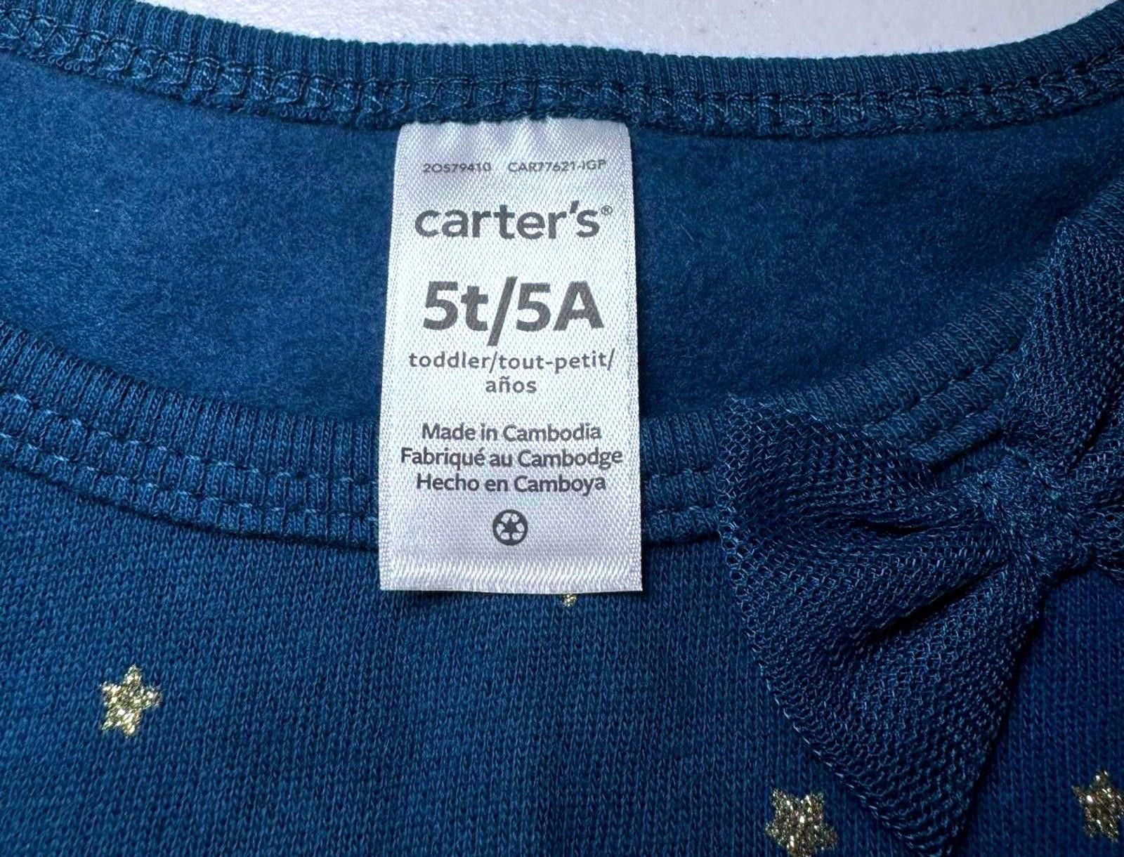 Designer Carter's Girls' Star Print Top with Tulle Skirt - Size 5T Size ONE SIZE - 2 Thumbnail
