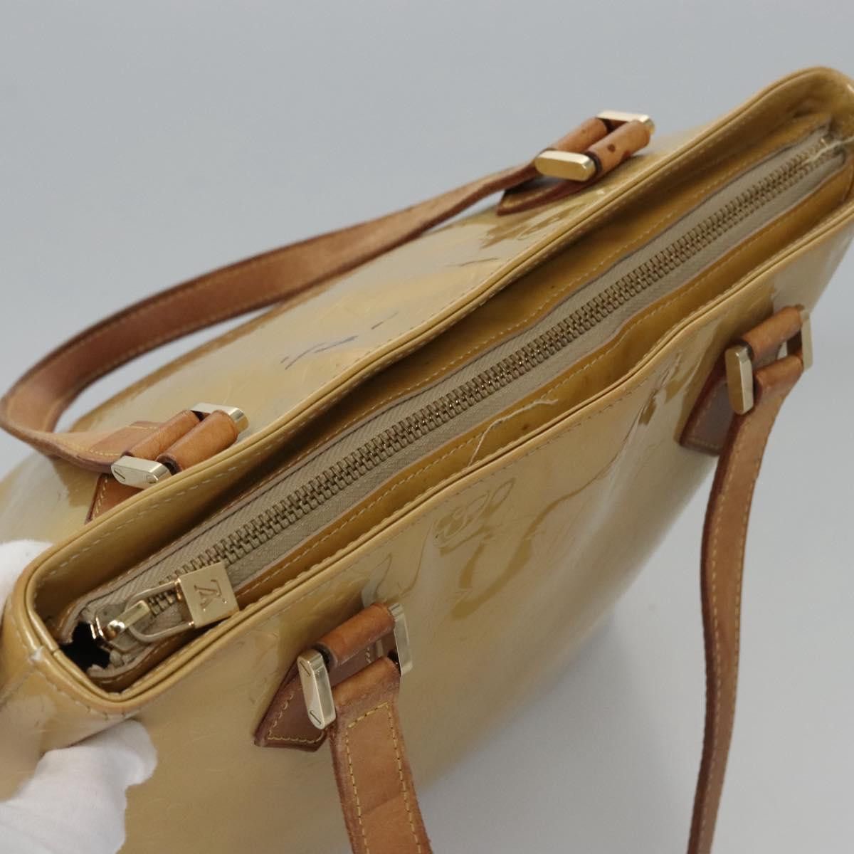 Louis Vuitton LOUIS VUITTON Monogram Vernis Houston Hand Bag Beige M91004 Size ONE SIZE - 7 Thumbnail