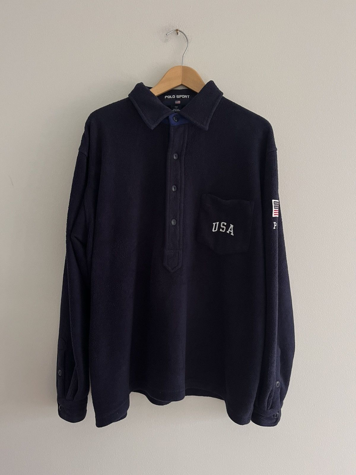 Polo Ralph Lauren Ralph Lauren - 90s Polo Sport USA Fleece Shirt Size US L / EU 52-54 / 3 - 1 Thumbnail
