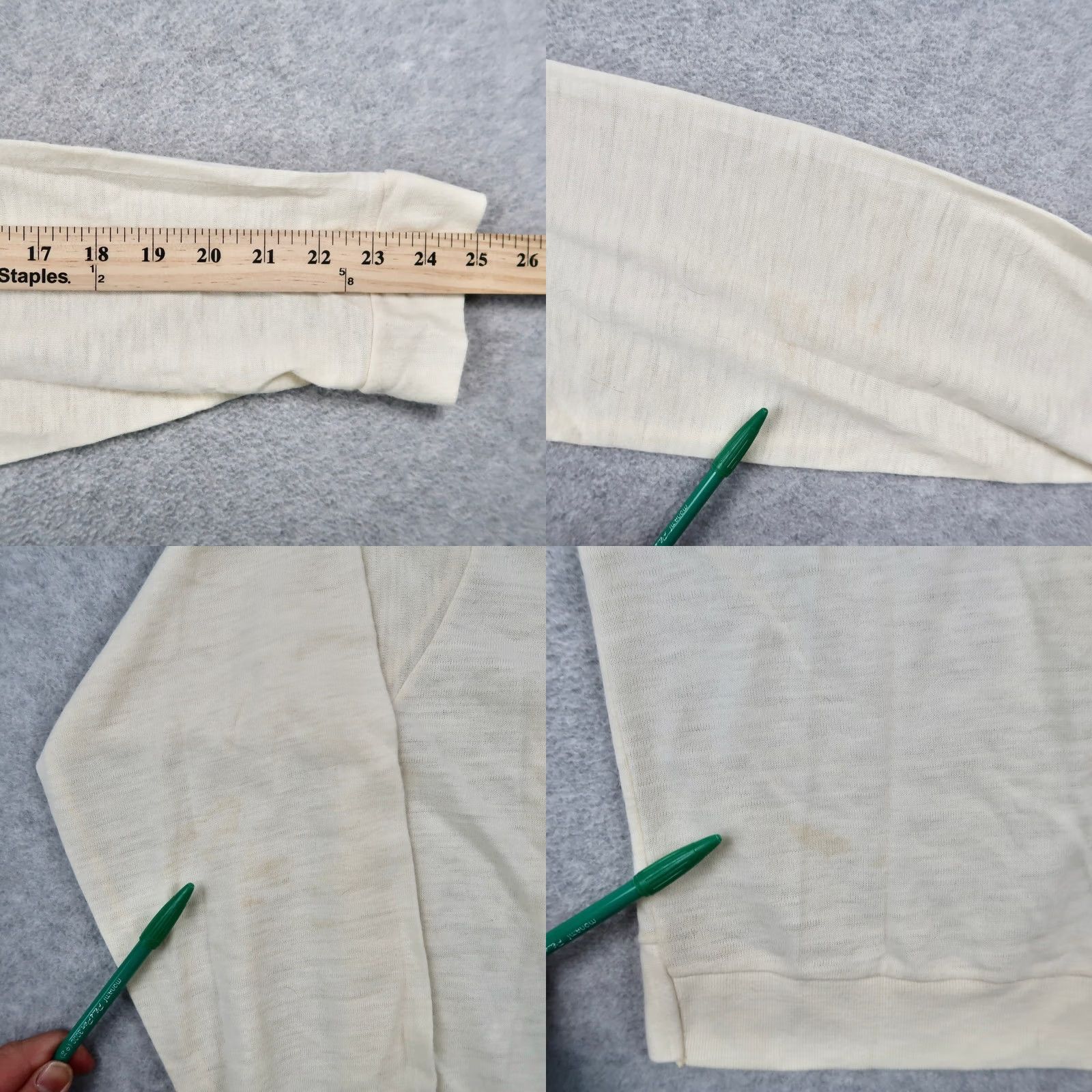 Vintage VINTAGE Campus Shirt Womens M Ivory 60s Di Firenze by 60s Mod Acrylic Knit Button Up Size M / US 6-8 / IT 42-44 - 9 Thumbnail