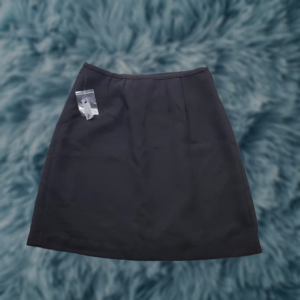 Worthington Worthington Wrap Skirt Womens Size 6 Black Lined Classic Fit Pull On A-line Short, 100% Polyester, Wrap Style, NWT, Womens Size 28" / US 6 / IT 42 - 1 Thumbnail