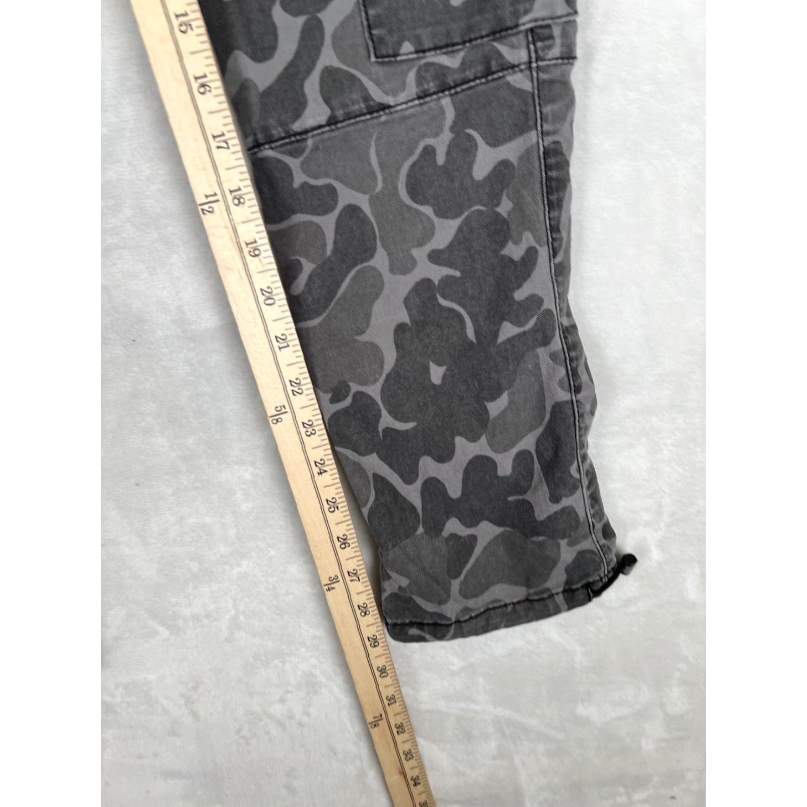 Pacsun PacSun Cargo Pants Mens Small Gray Camo Regular Fit Elastic Waist Drawcord Size US 29 - 5 Thumbnail