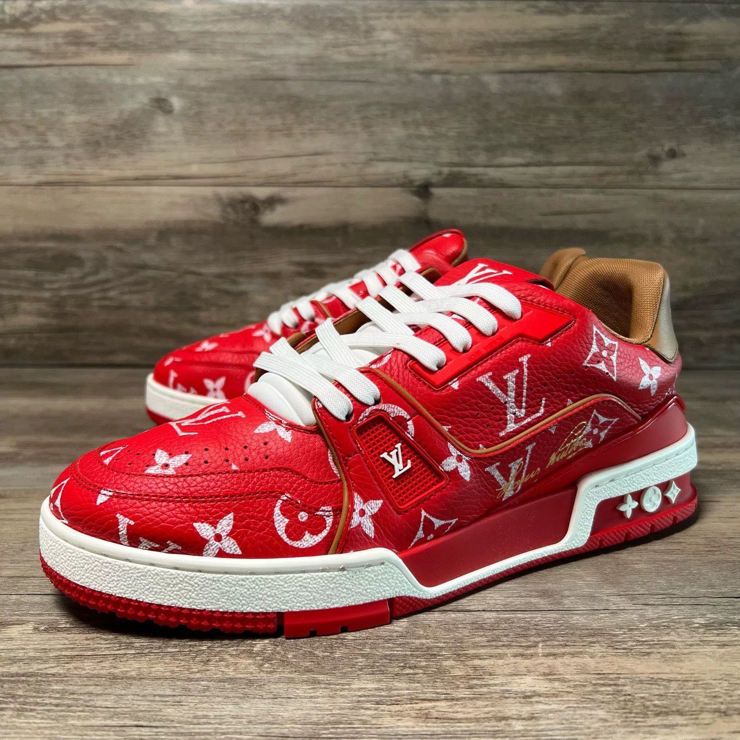 Louis Vuitton Louis Vuitton Training Red Lowtop Sneakers 6 Men Size US 6 / EU 39 - 1 Thumbnail