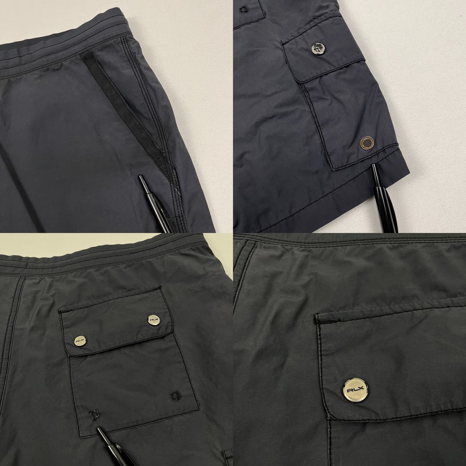 RLX Ralph Lauren RLX Ralph Lauren Cargo Shorts Mens XL 38 x 7.5" Black Nylon Swimming Hiking Board Shorts Solid Breathable Pockets Mens Size US 36 / EU 52 - 9 Thumbnail