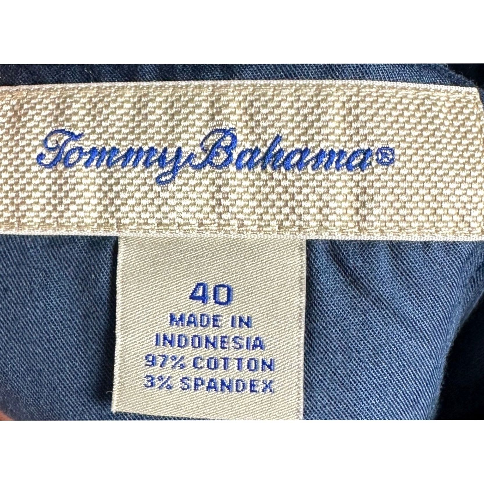 Tommy Bahama Tommy Bahama Shorts Mens 40 Navy Blue Khaki Chino Casual Flat Front Stretch Logo Size US 40 / EU 56 - 3 Thumbnail