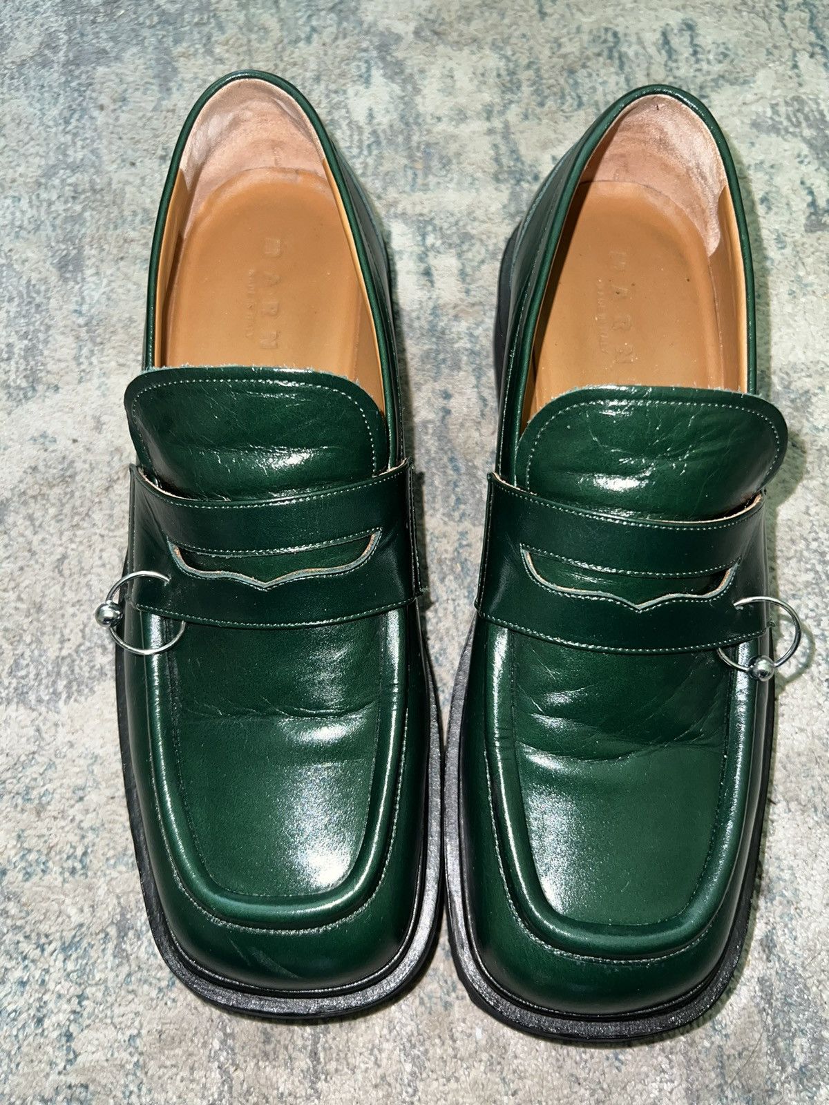 image of Marni O-Ring Loafers in Green, Men's (Size 11)