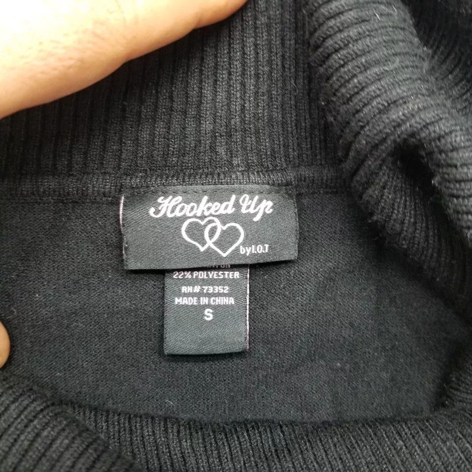 Other Hooked Up Sweater Womens Small Black Turtleneck Rayon Blend Size S / US 4 / IT 40 - 7 Thumbnail