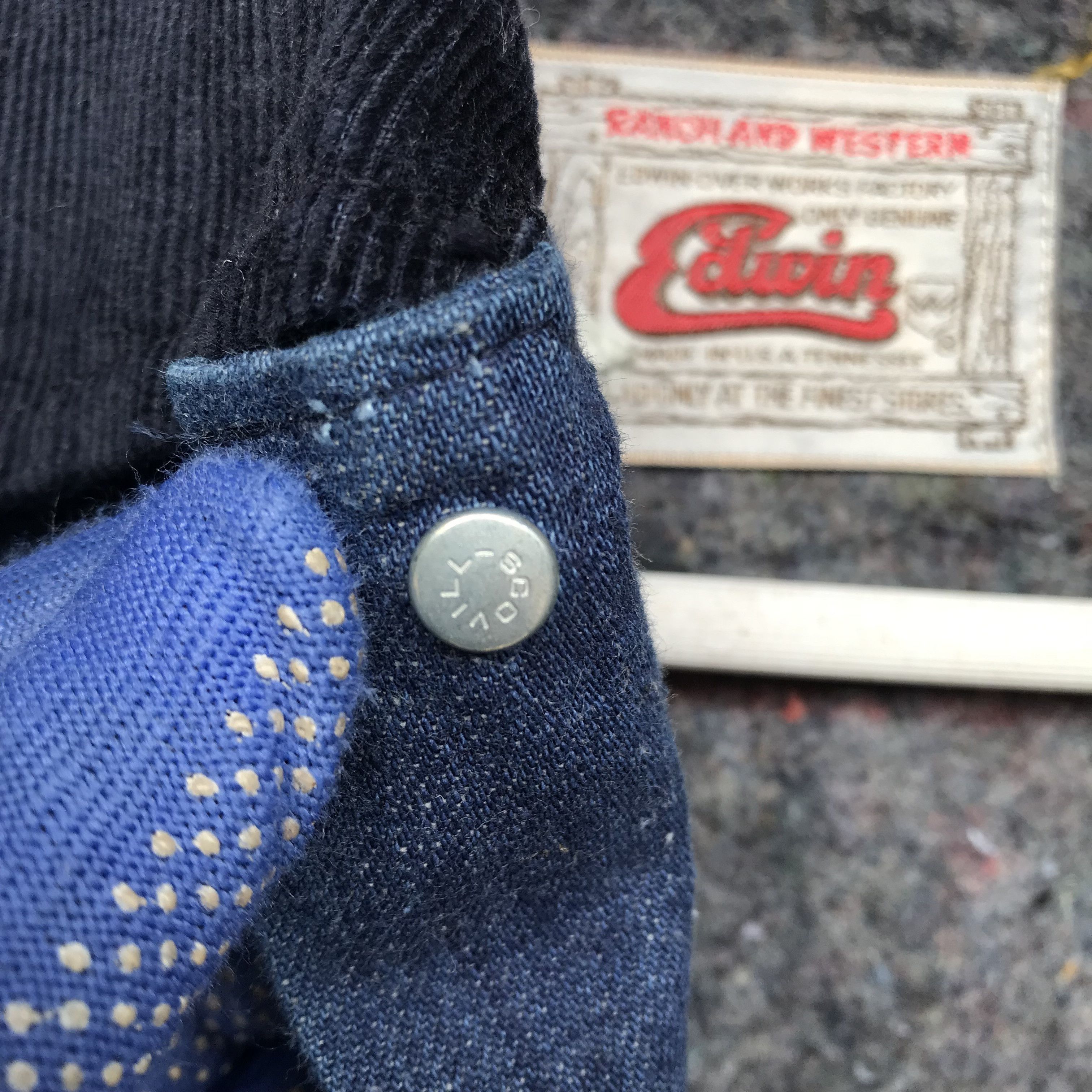 Edwin Vintage 80s Edwin denim sunfaded ageing blanket jacket Size US XS / EU 42 / 0 - 7 Thumbnail