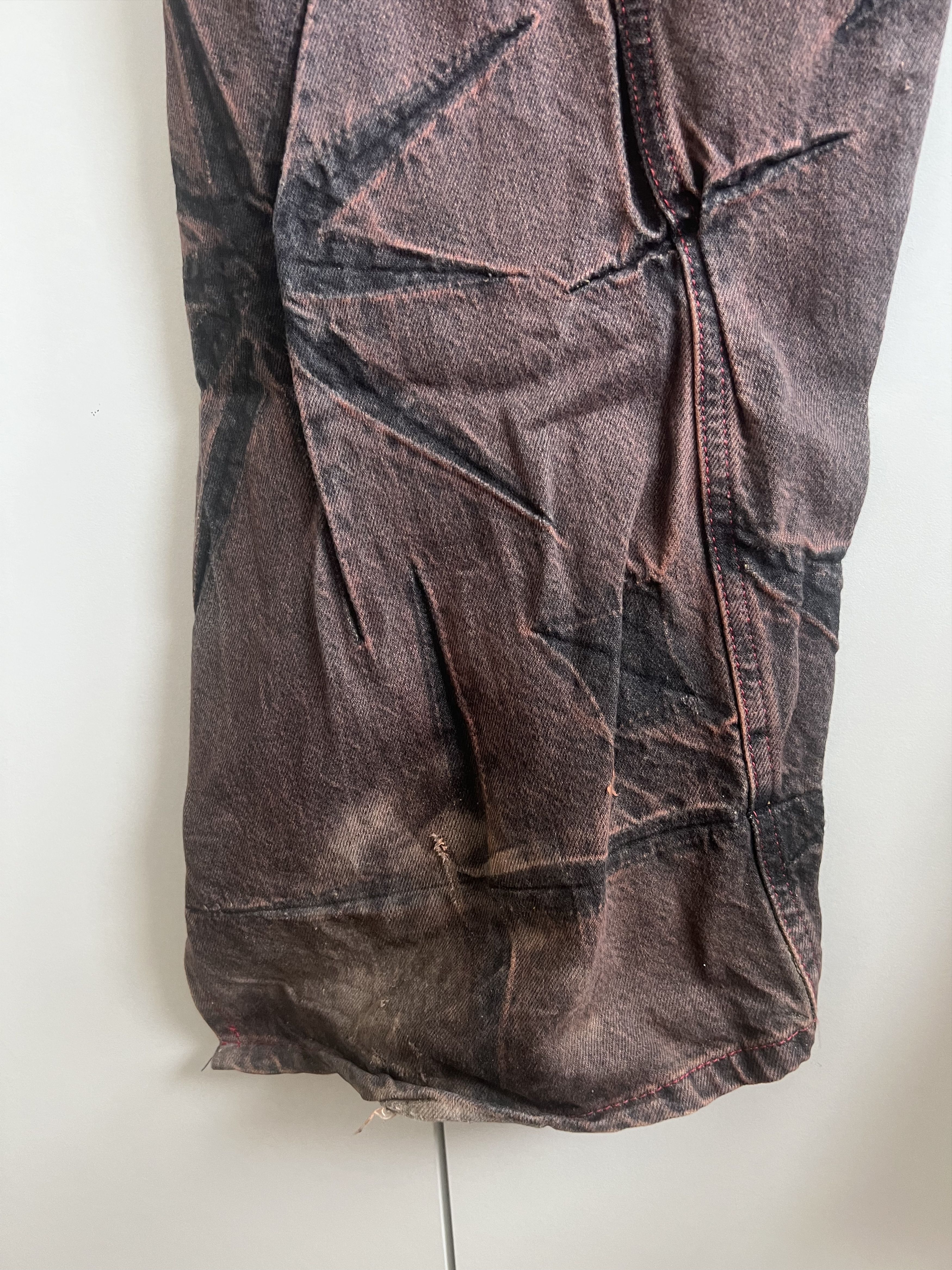 SSENSE Masha Popova RUNWAY Washed Brown Boyfriend Rust Jeans Size US 31 - 12 Thumbnail