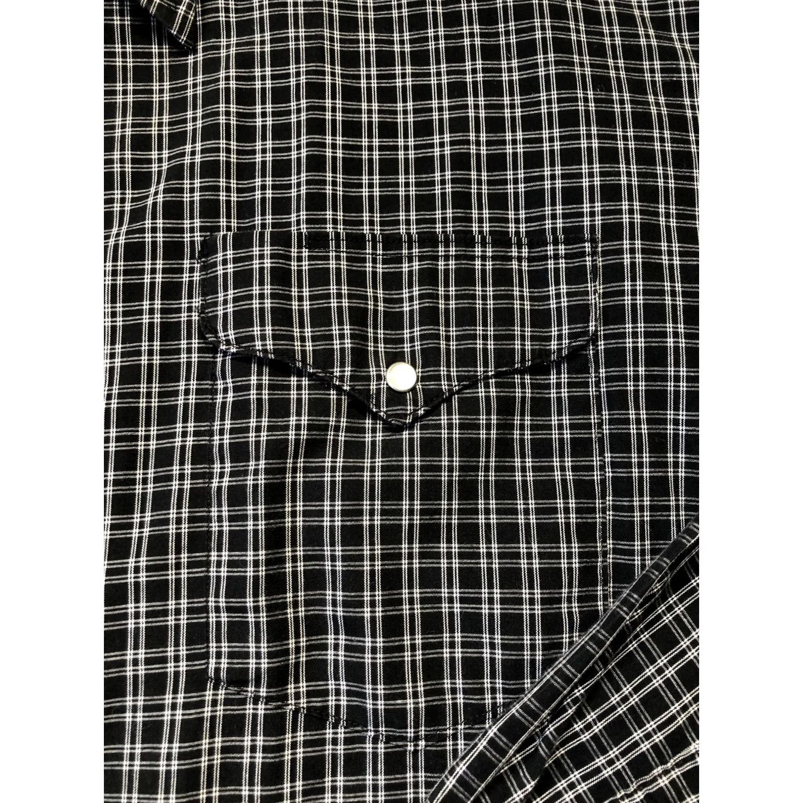 Vintage Flying R Ranchwear Shirt Mens 2XL Black White Plaid Pearl Snap Western Made USA Shirt Size US XXL / EU 58 / 5 - 6 Thumbnail