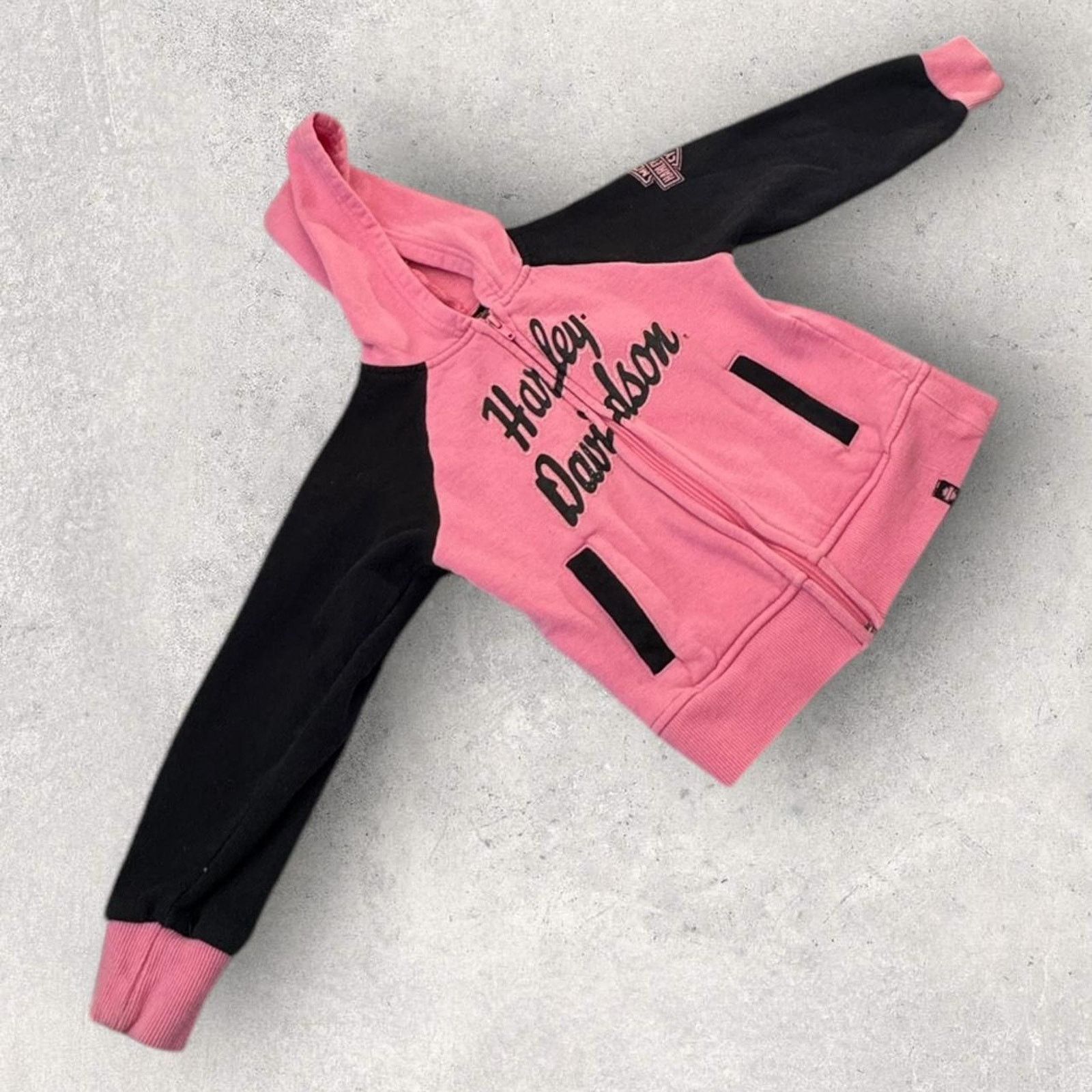Harley Davidson Kids Pink Harley Davidson baby zip up hoodie Size M / US 6-8 / IT 42-44 - 3 Thumbnail