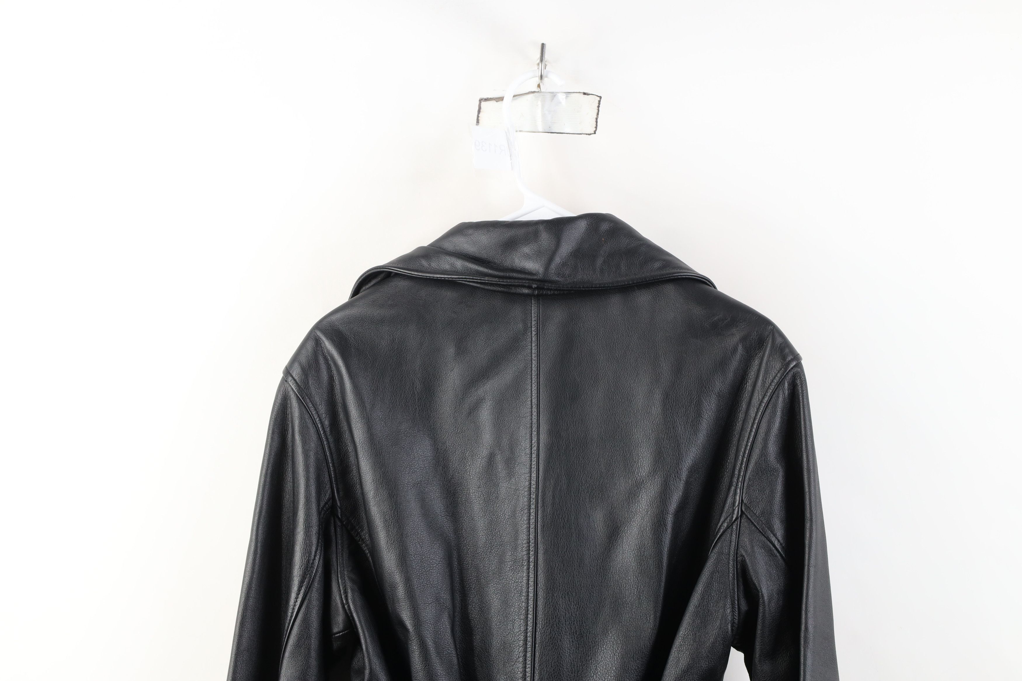 Vintage Vintage 90s Streetwear Breasted Belted Leather Trench Coat Size S / US 4 / IT 40 - 15 Thumbnail