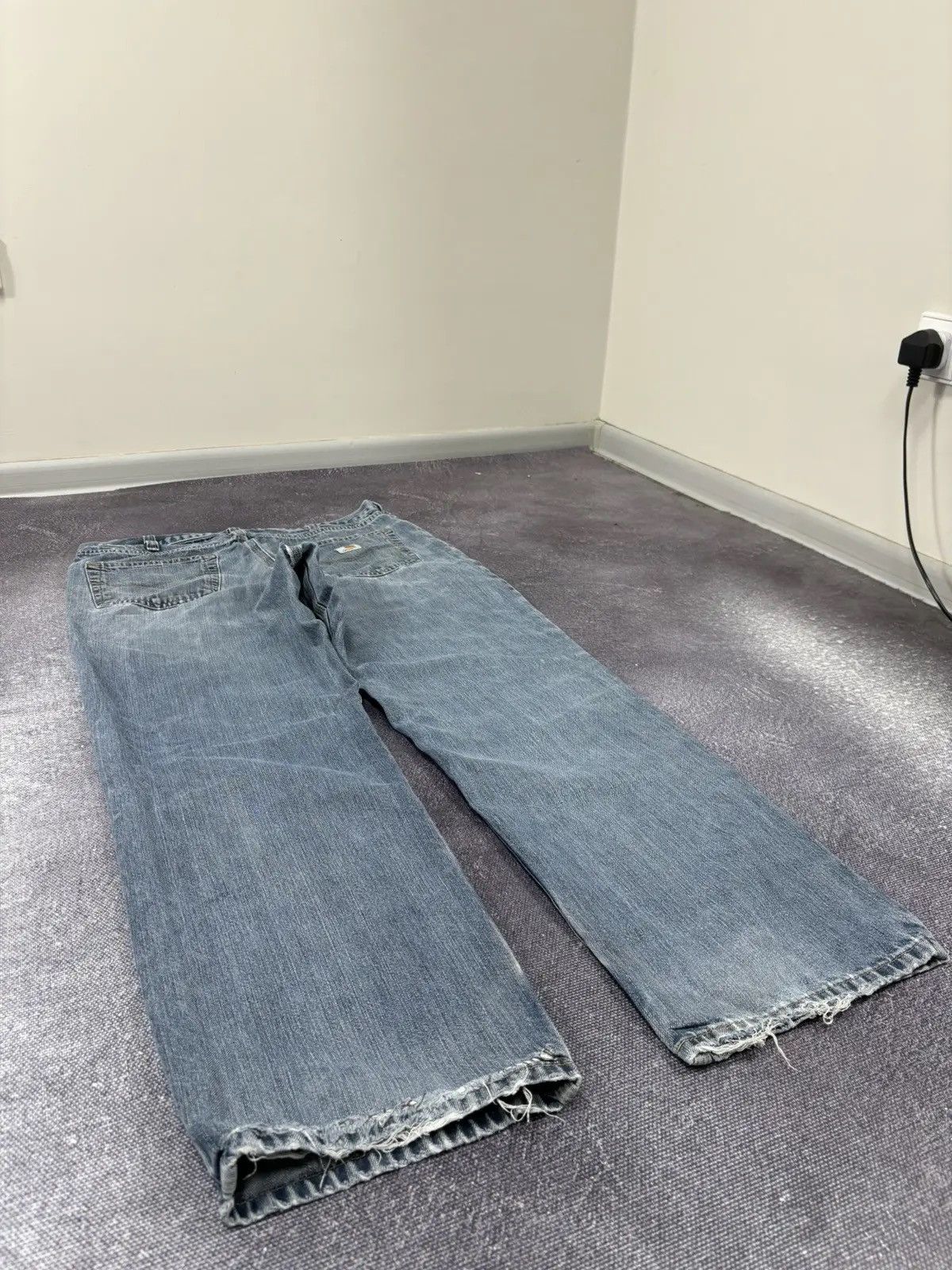 Carhartt × Vintage Vintage Carhartt Y2K Faded Denim Hype Work Baggy Jeans Size US 36 / EU 52 - 3 Thumbnail