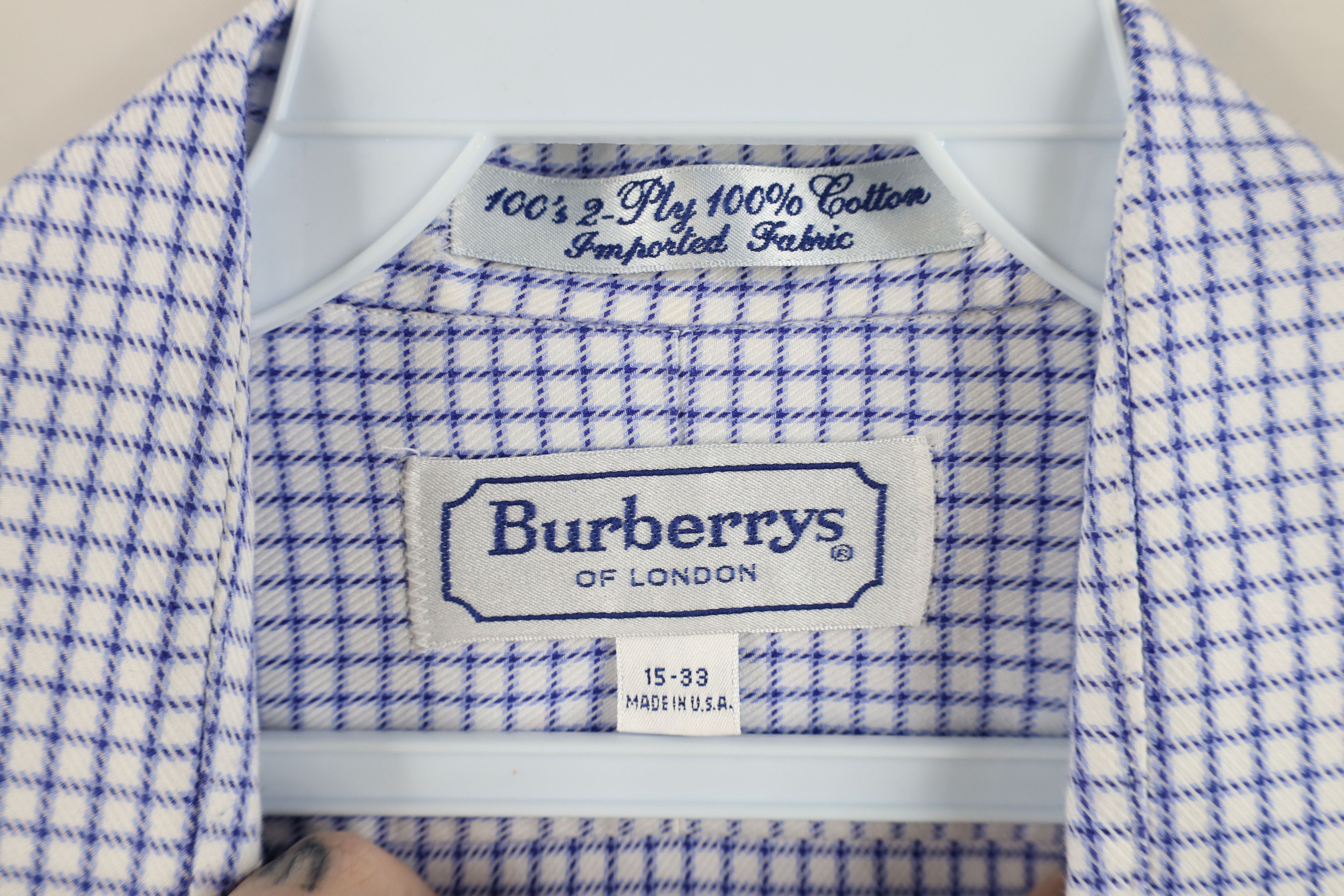 Vintage Vintage 90s Burberrys Burberry French Cuff Button Shirt USA Size US M / EU 48-50 / 2 - 7 Thumbnail