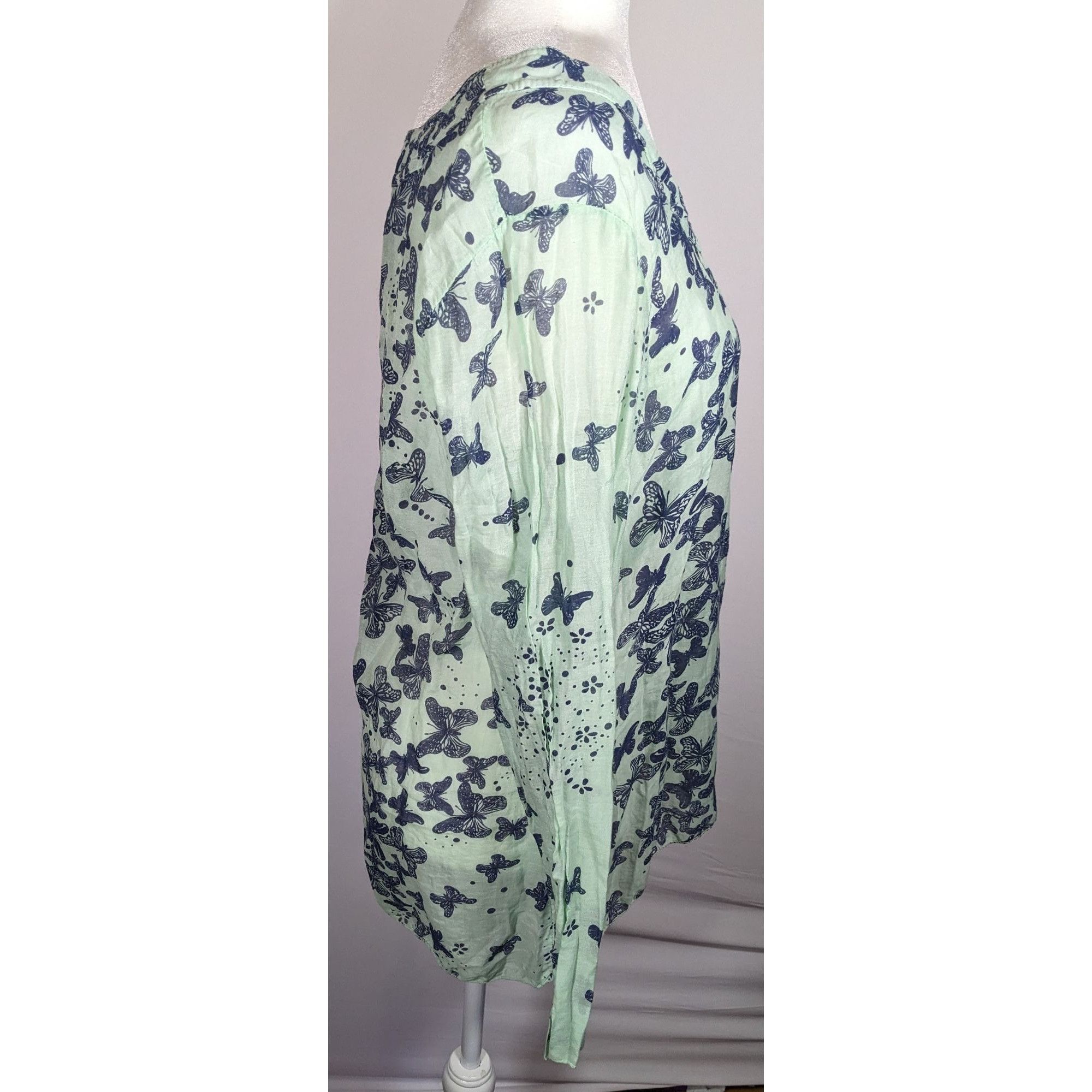 Other N & Willow Italy Bohemian Butterfly Blue And Green Top Size M / US 6-8 / IT 42-44 - 6 Thumbnail