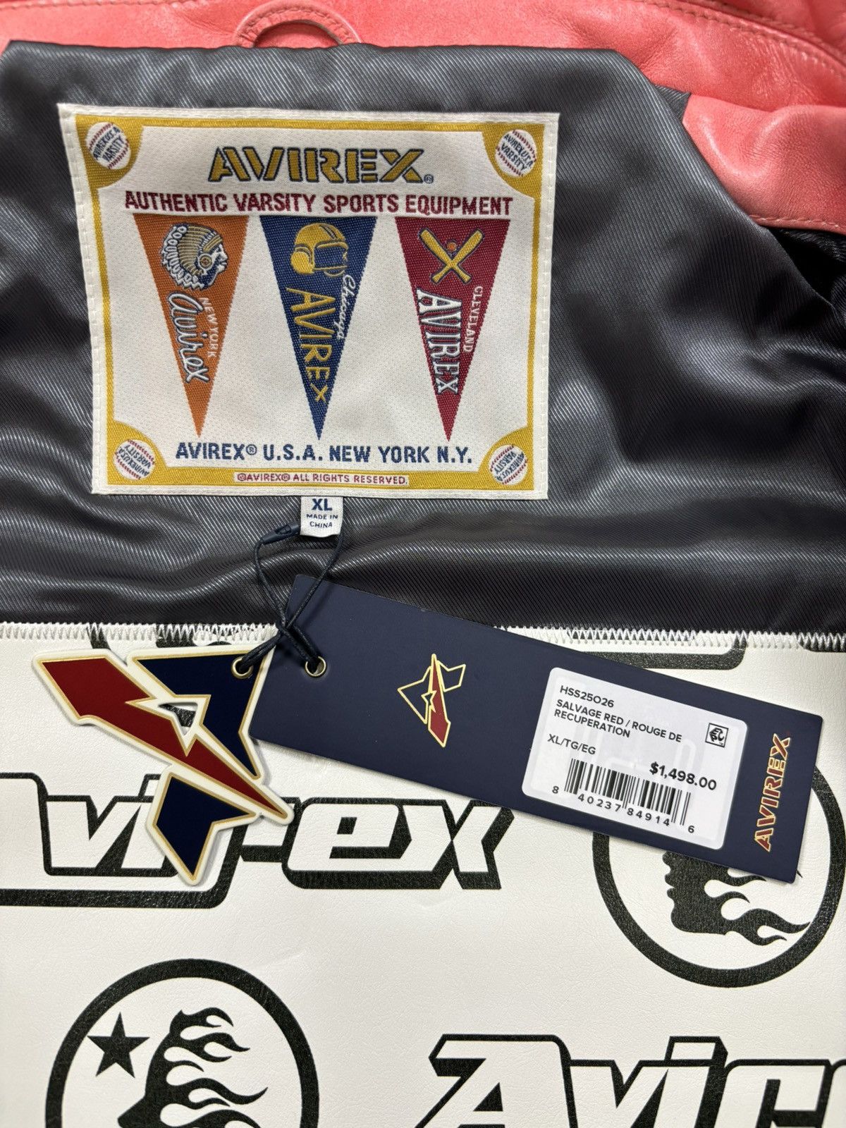 Avirex × HELLSTAR Hellstar x Avirex Jacket, Salvage Red Size US XL / EU 56 / 4 - 8 Thumbnail